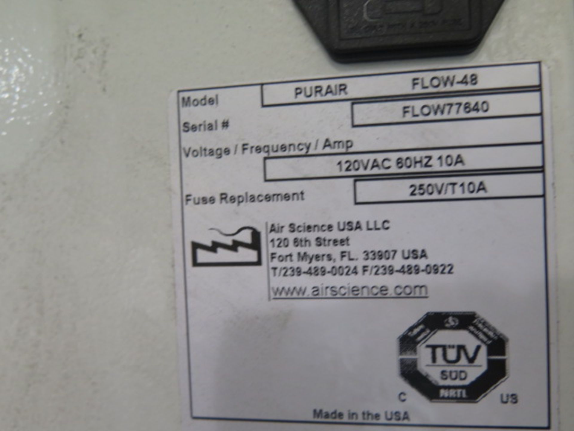 Air Science “Purair Flow 48” Flow Hood (SOLD AS-IS - NO WARRANTY) - Image 8 of 8