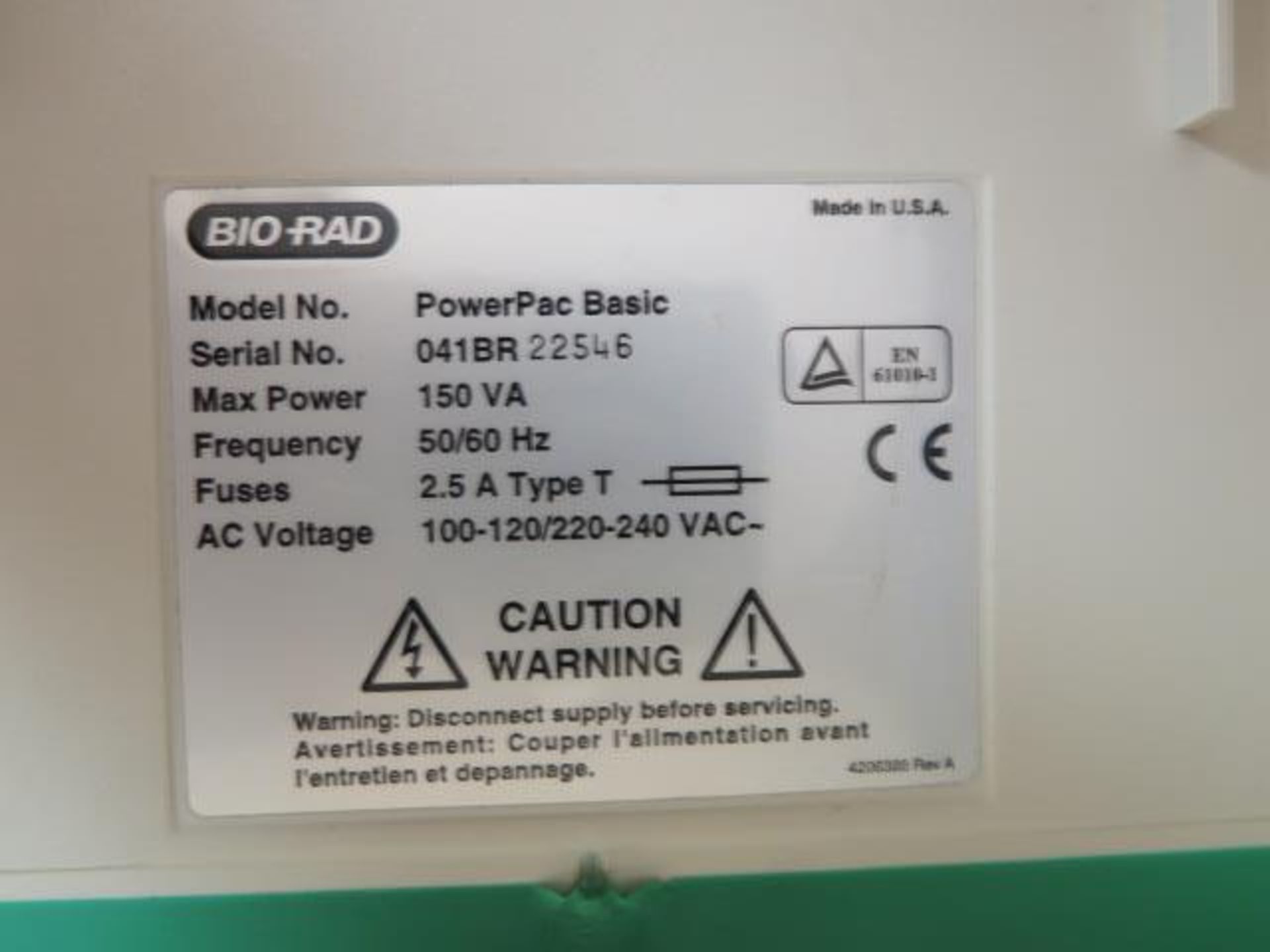 Bio-Rad PowerPac Basic Electrophoresis System (SOLD AS-IS - NO WARRANTY) - Image 7 of 7
