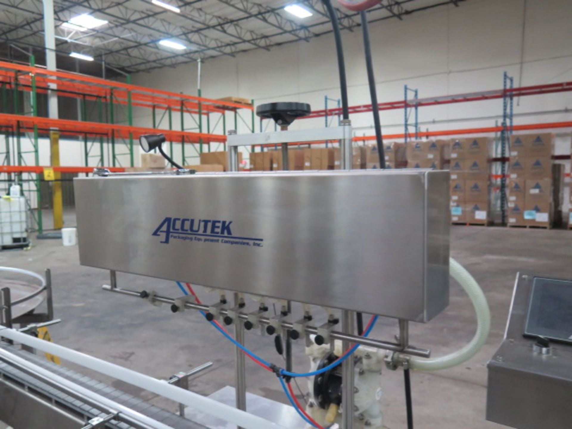 Line 8 : Filling and Capping Line w/ Turn-Table Unit, Accutek Multi-Station Auto Filling, SOLD AS IS - Image 13 of 49