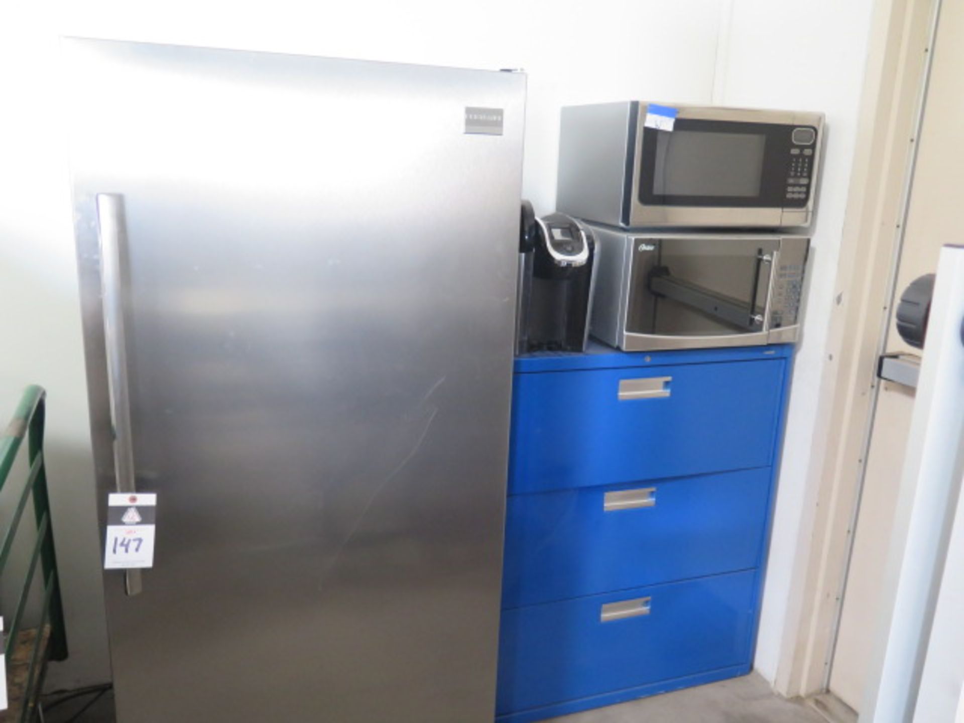 Refrigerator, Microwaves and File Cabinet (SOLD AS-IS - NO WARRANTY)