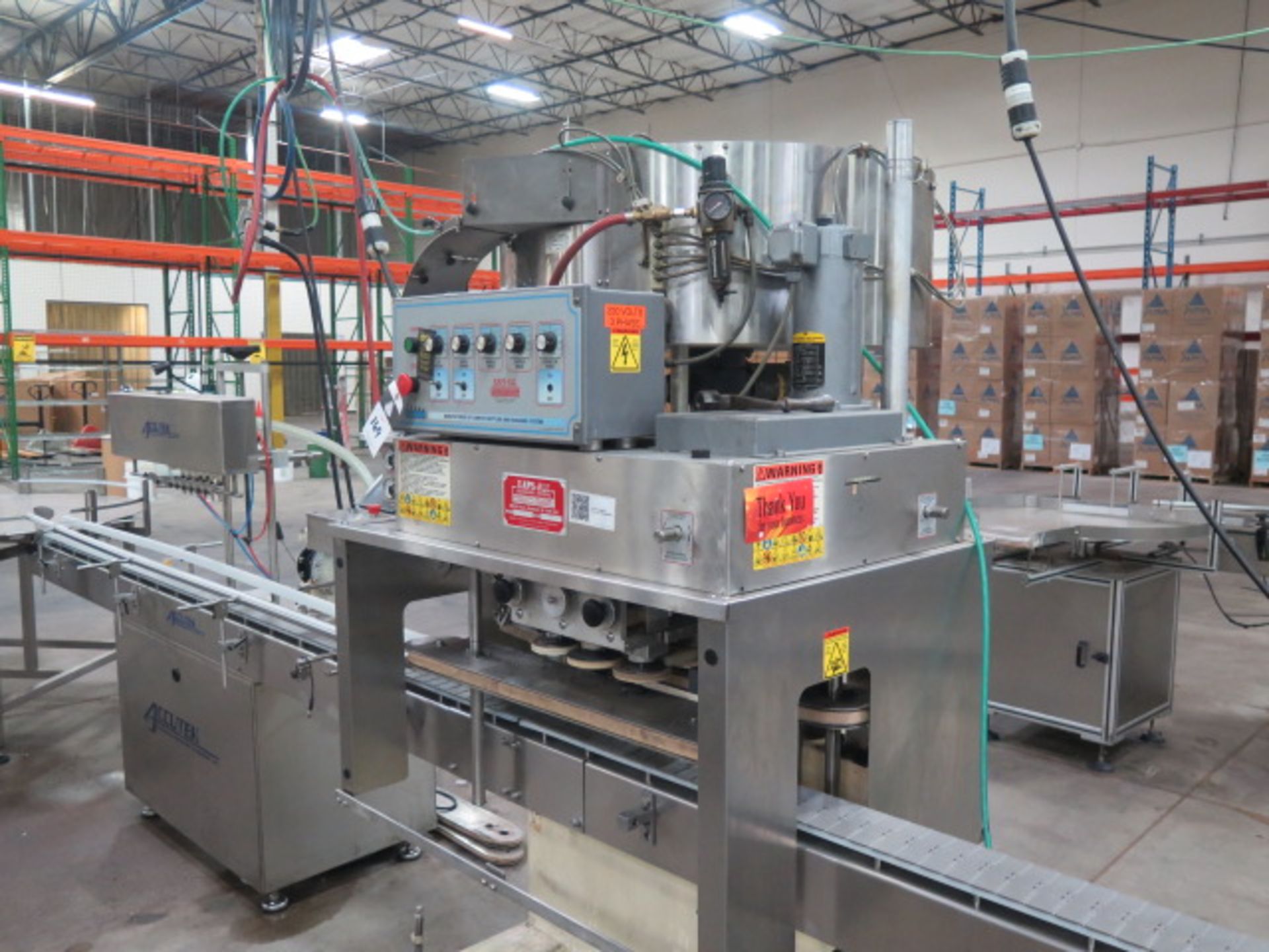 Line 8 : Filling and Capping Line w/ Turn-Table Unit, Accutek Multi-Station Auto Filling, SOLD AS IS - Image 4 of 49