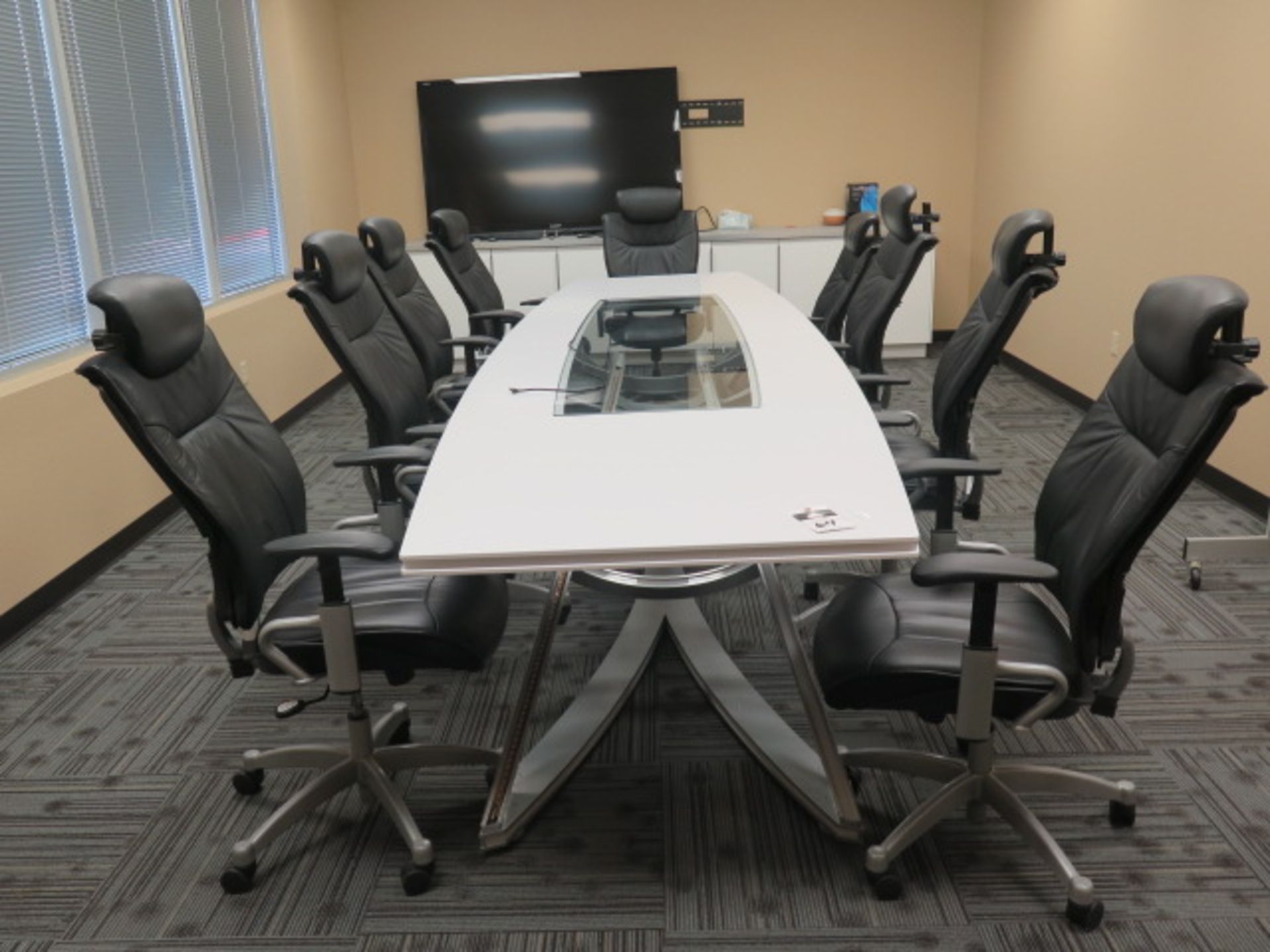 Lighted Conference Table w/ (9) Chairs and White Board (SOLD AS-IS - NO WARRANTY) - Image 2 of 13