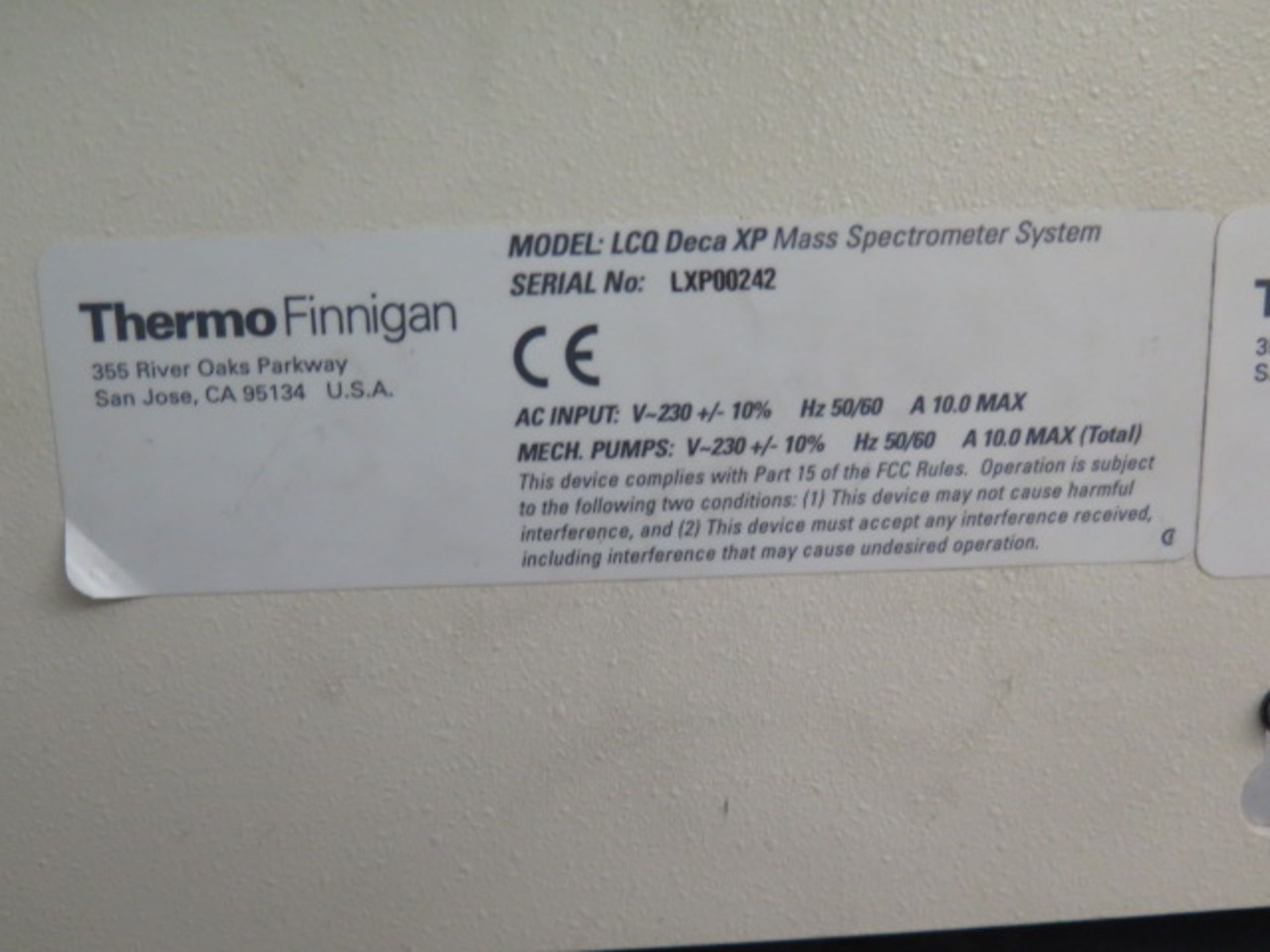 Thermo Finnigan LCQ DECA XP Mass Spectrometer System (SOLD AS-IS - NO WARRANTY) - Image 12 of 14