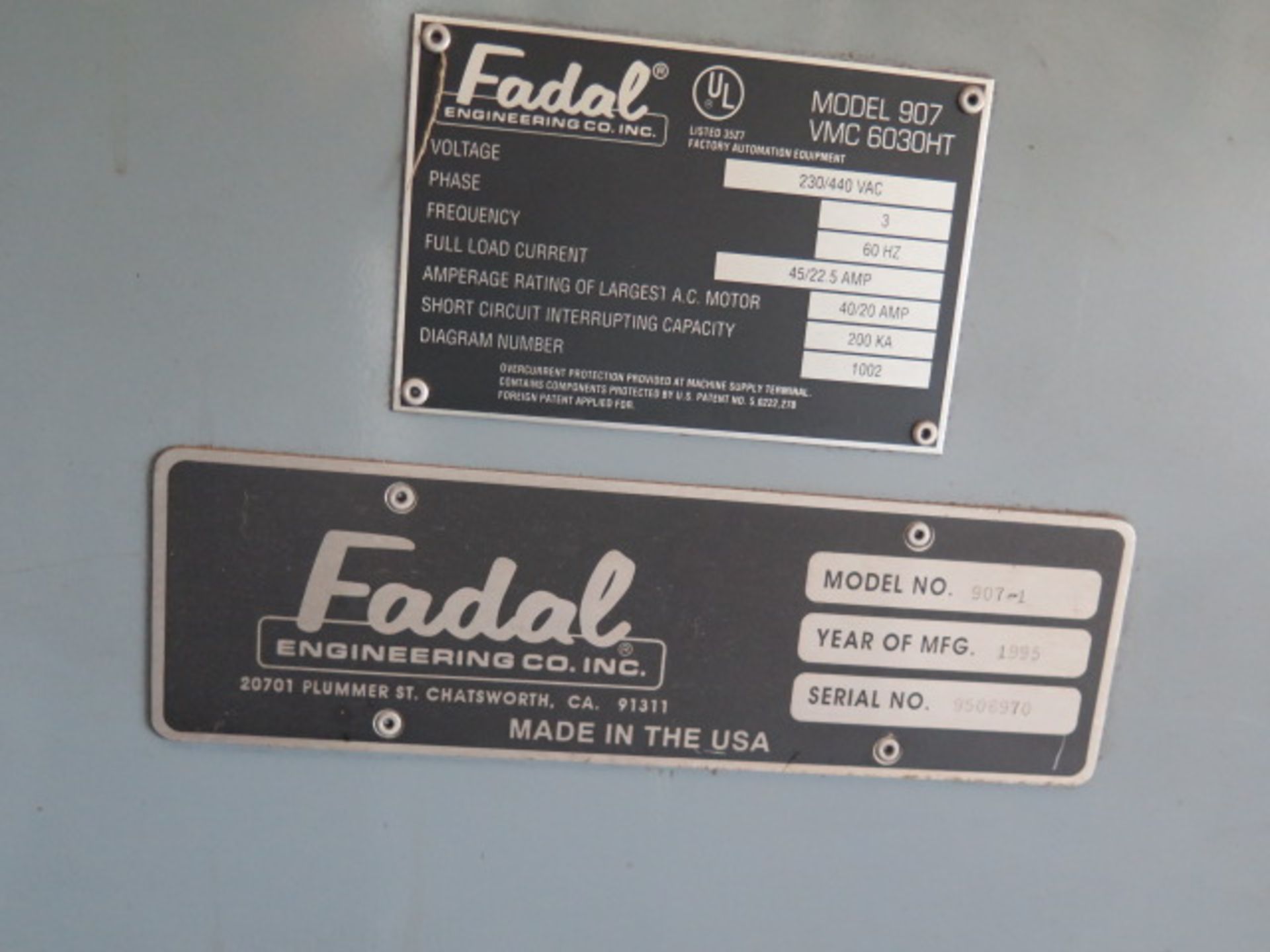 Fadal VMC6030 4-Axis CNC VMC s/n 9506971 w/ Fadal CNC88HS Controls, 21-Station ATC, SOLD AS IS - Image 15 of 15