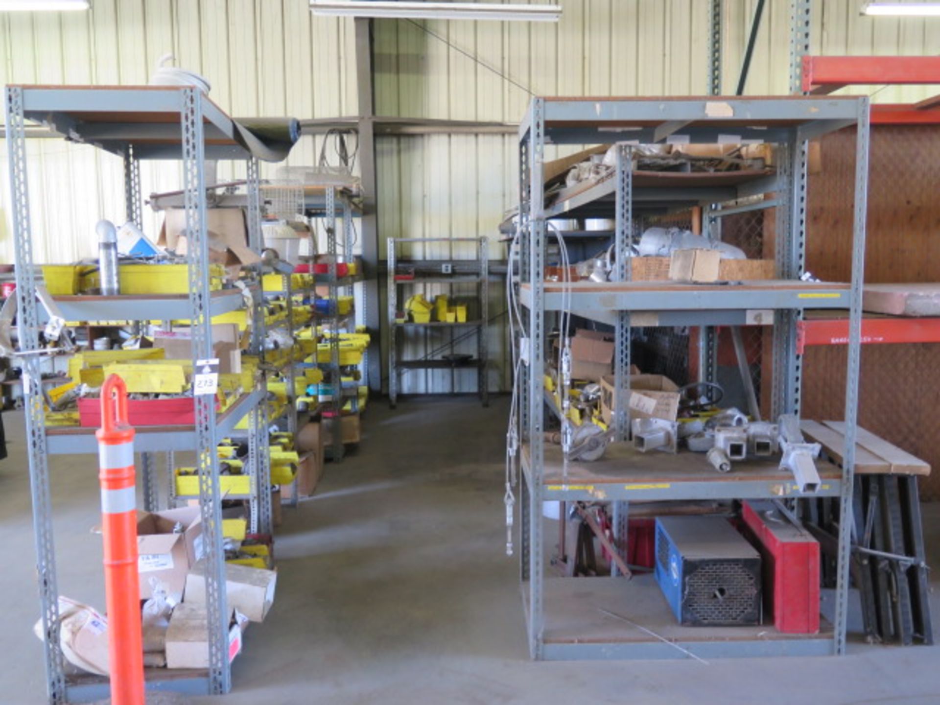 Large Quantity of Hardware and Misc Electrical w/ Shelving (SOLD AS-IS - NO WARRANTY)