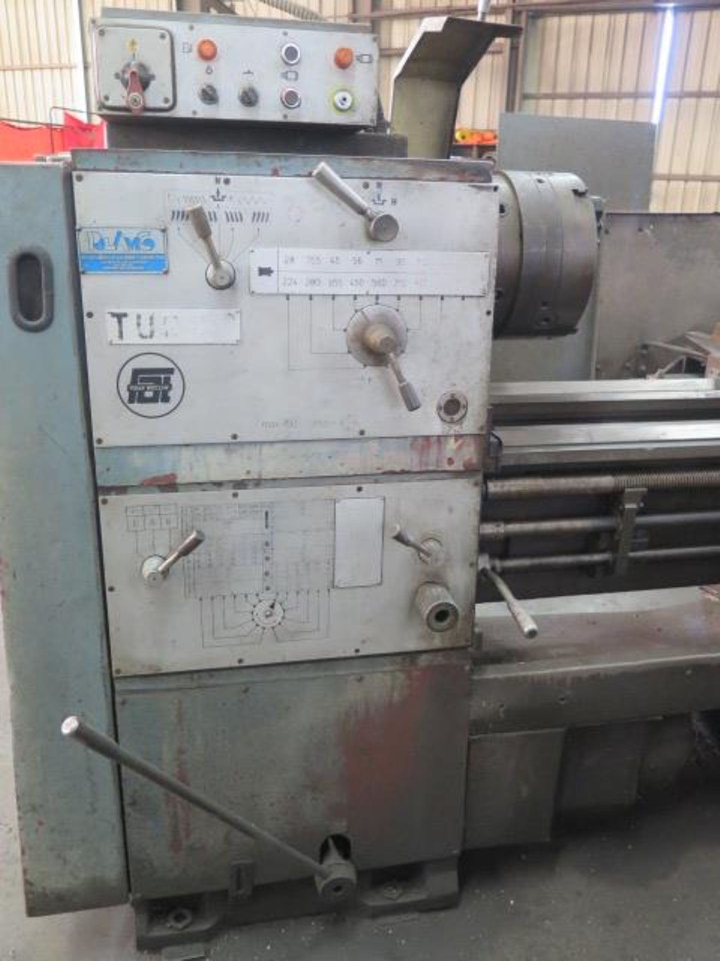 Ponar TUR-63 25” x 128” Geared Head Lathe s/n 1310 w/ 28-1200 RPM, 3 ½” Thru Spindle, SOLD AS IS - Image 3 of 14