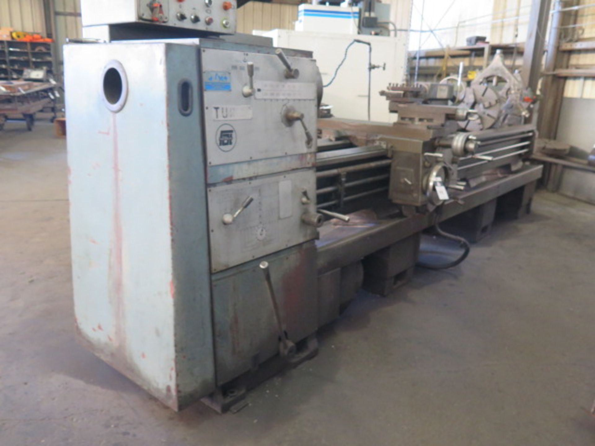 Ponar TUR-63 25” x 128” Geared Head Lathe s/n 1310 w/ 28-1200 RPM, 3 ½” Thru Spindle, SOLD AS IS - Image 2 of 14