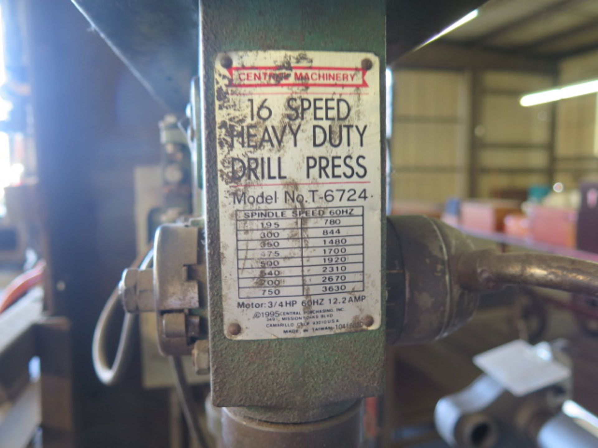 Central Machinery 16-Speed Bench Model Drill Press w/ Stand (SOLD AS-IS - NO WARRANTY) - Image 5 of 5