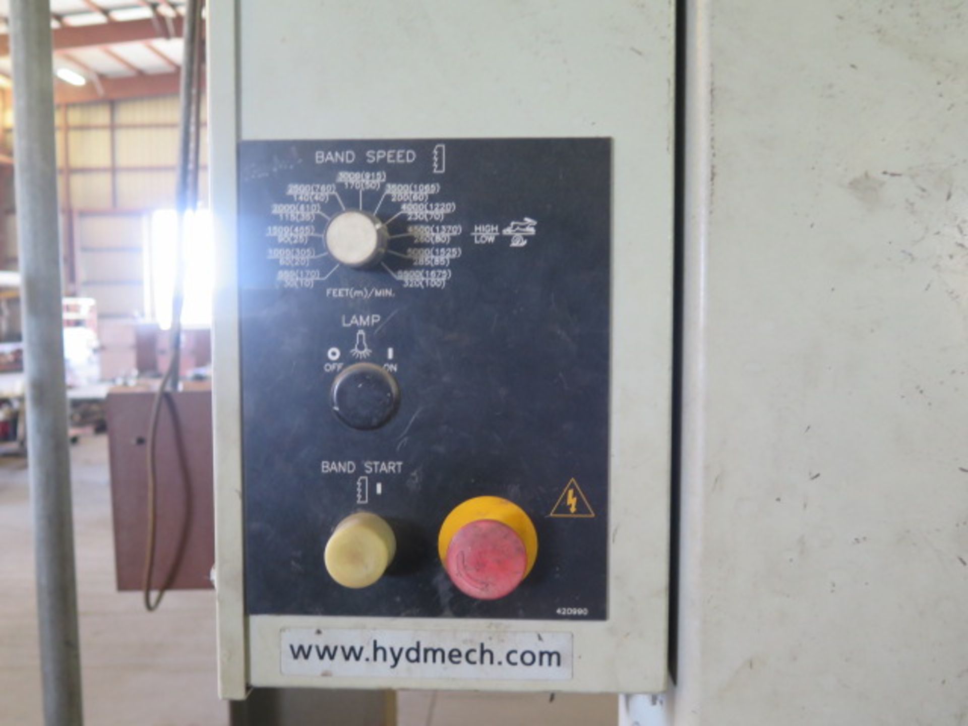 Hyd-Mech VCS-20 20” Vertical Band Saw s/n VCS2003110055 w/ 30-5500 FPM, 26” x 26” Table SOLD AS IS - Image 4 of 6