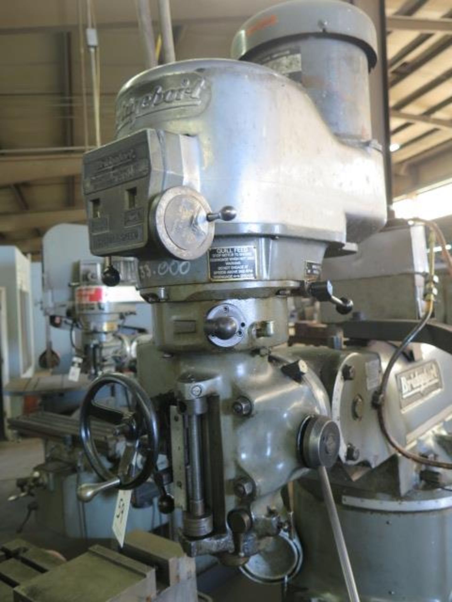 Bridgeport Mill s/n 283509 w/ Acu-Rite DRO, 2Hp Motor, 60-4200 Dial Change RPM, PF, SOLD AS IS - Image 3 of 7