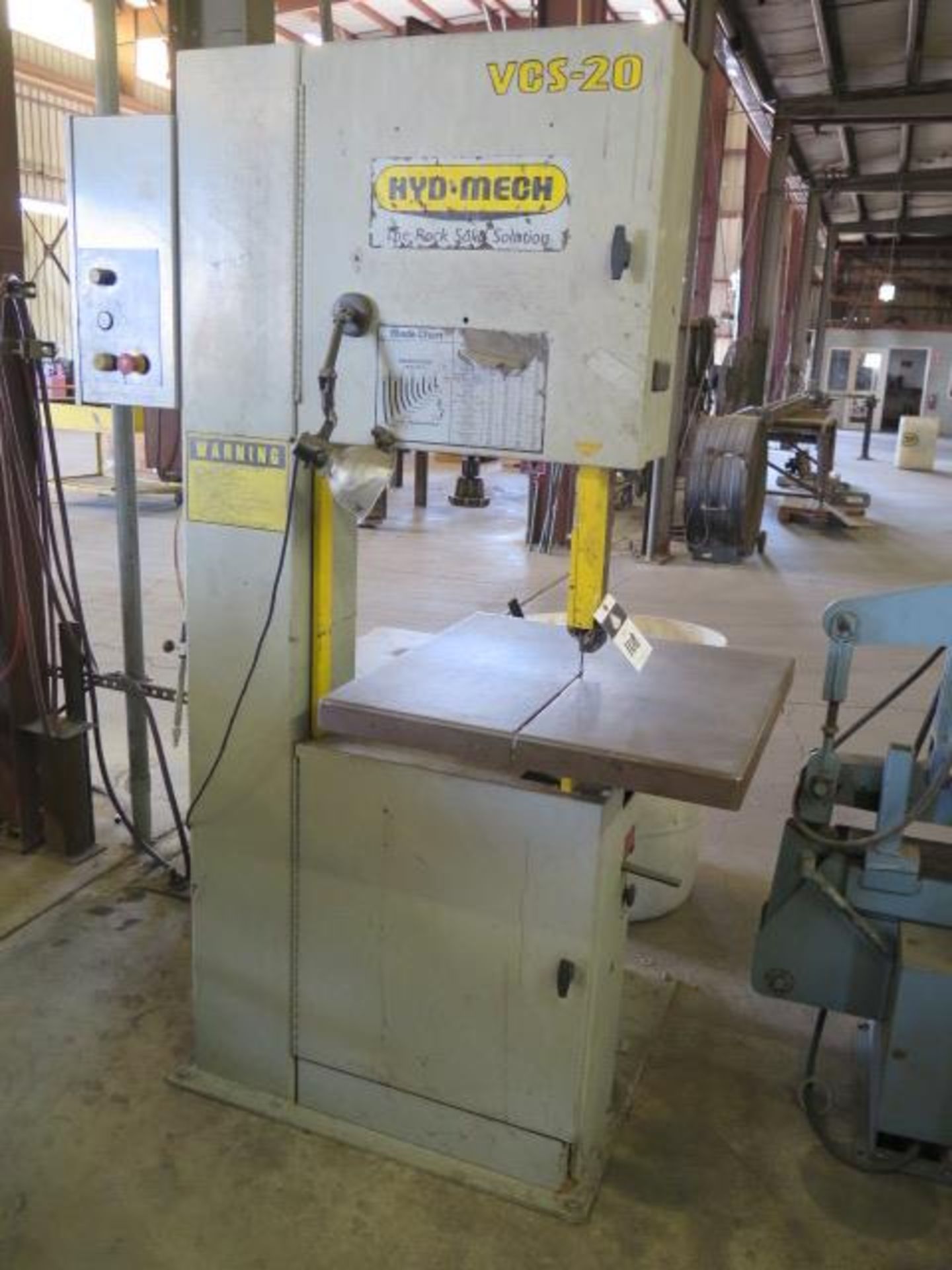 Hyd-Mech VCS-20 20” Vertical Band Saw s/n VCS2003110055 w/ 30-5500 FPM, 26” x 26” Table SOLD AS IS - Image 2 of 6