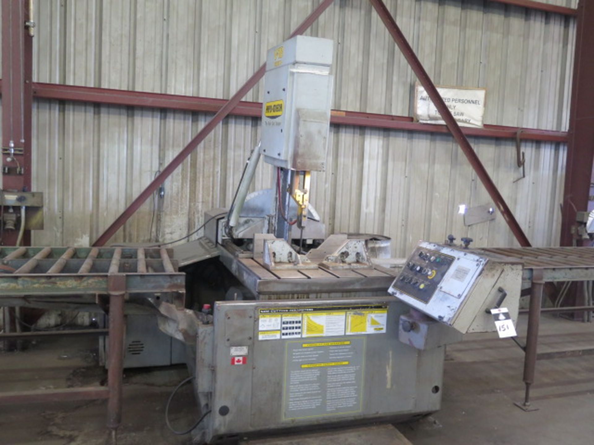 Hyd-Mech V-18 18” Vertical Miter Band Saw s/n J0701940 w/ Hyd-Mech Controls, Hydraulic, SOLD AS IS