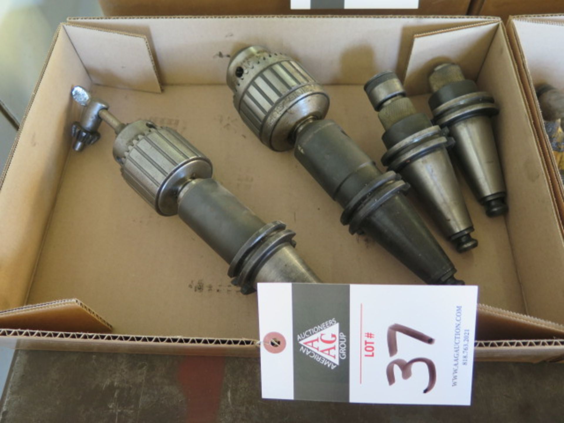 CAT-40 Taper Tapping Heads and Drill Chucks (4) (SOLD AS-IS - NO WARRANTY)