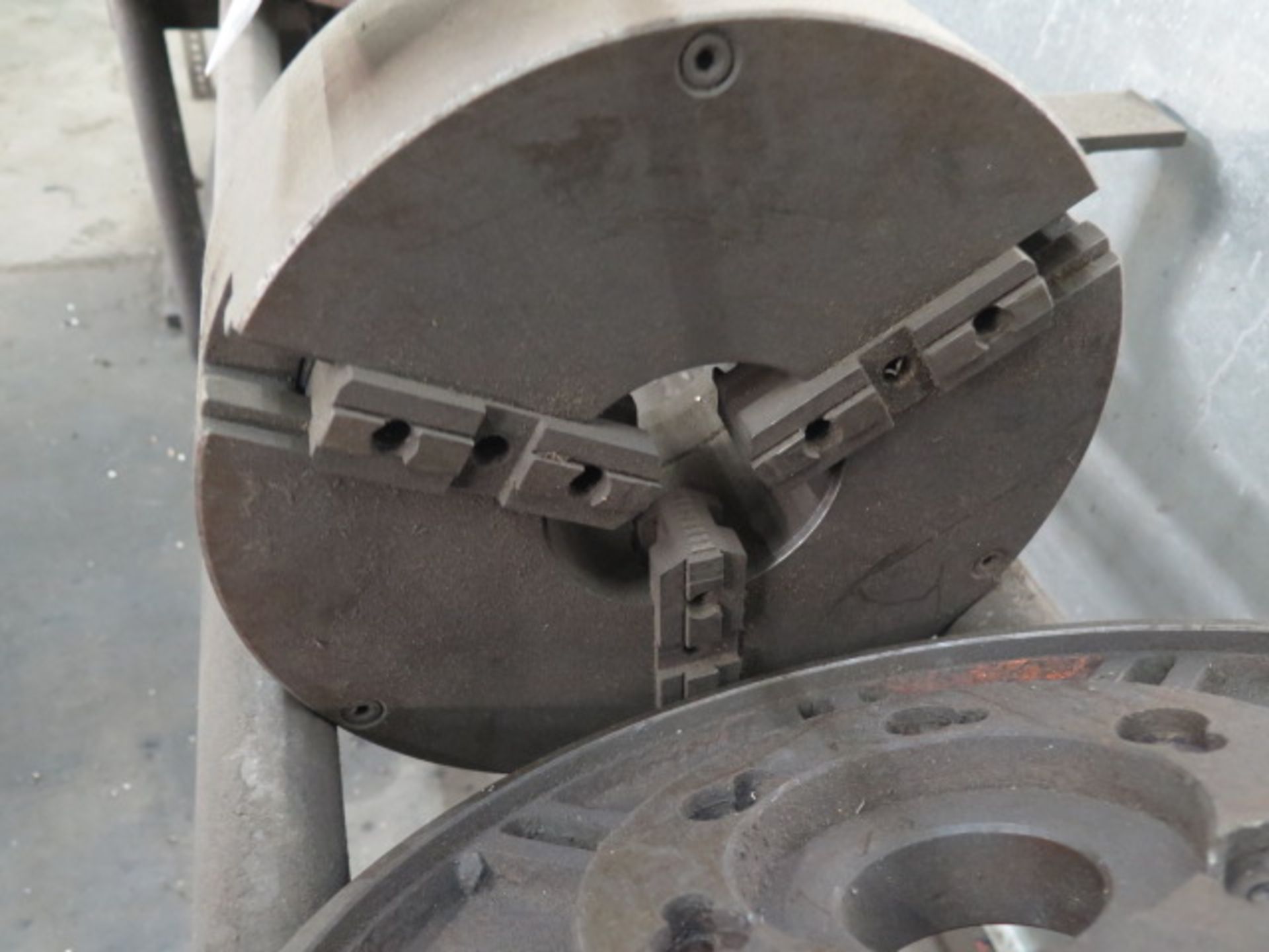 12" 3-Jaw chuck 19" and 12" Face Plates w/ Rack (SOLD AS-IS - NO WARRANTY) - Image 2 of 4