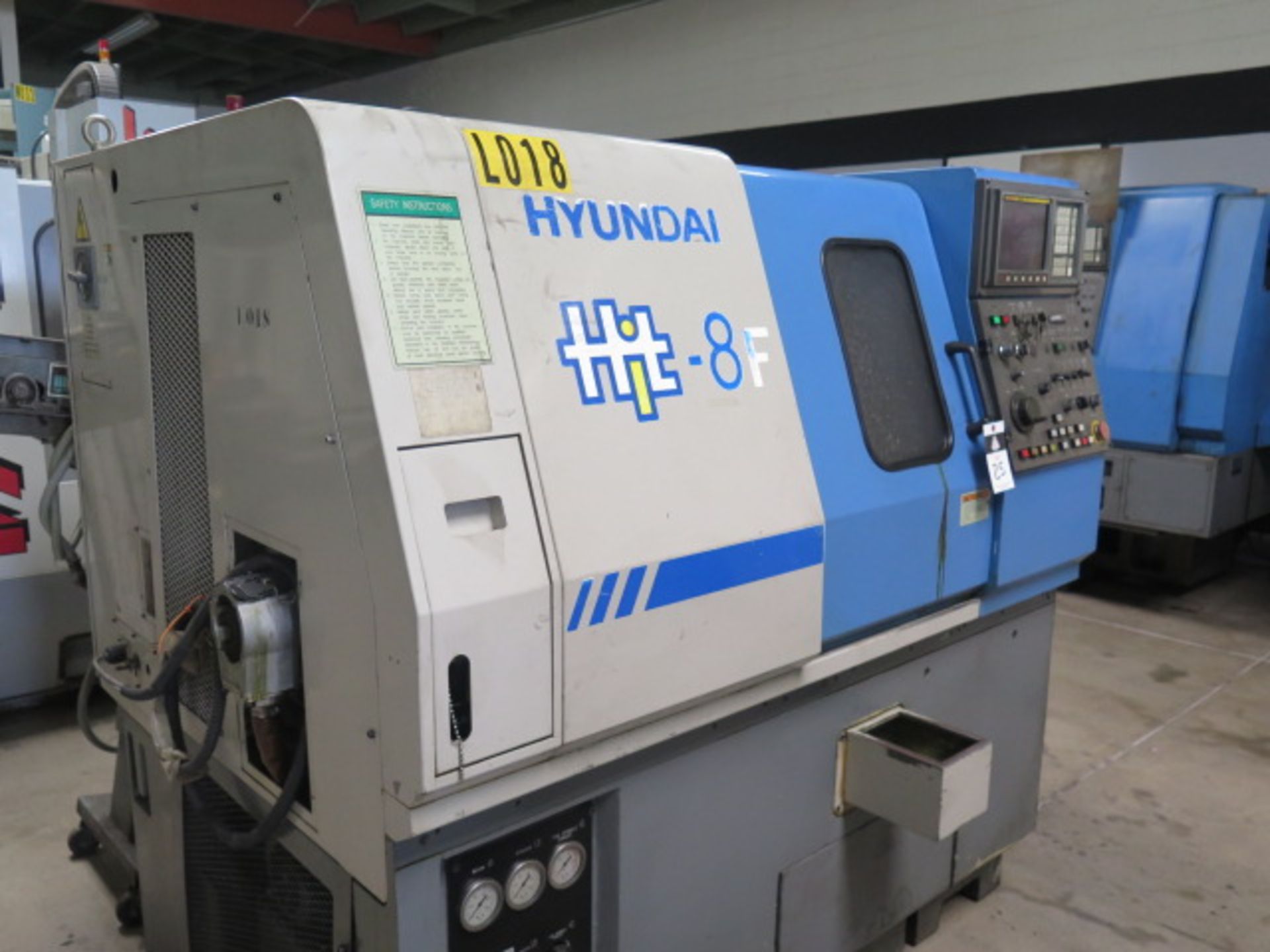 Hyundai Hit-8F CNC Turning Center s/n 14757011 w/ Fanuc 0-T Controls, 8-Station Turret, SOLD AS IS - Image 3 of 14