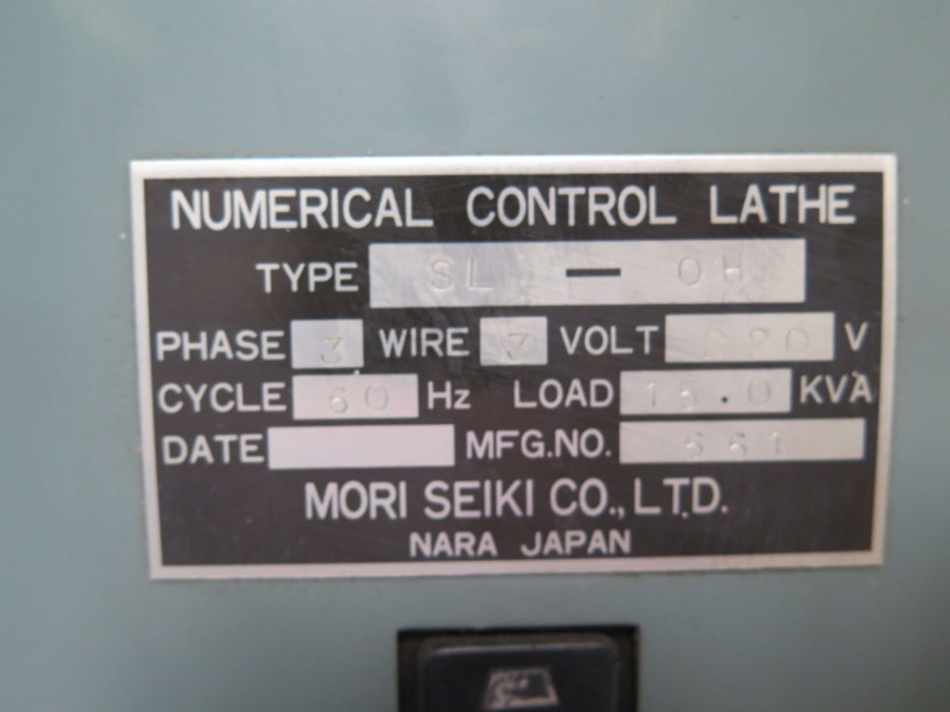 Mori Seiki SL-0H CNC Turning Center s/n 661 w/ Fanuc System 3T Controls,8-Station Turret, SOLD AS IS - Image 9 of 9