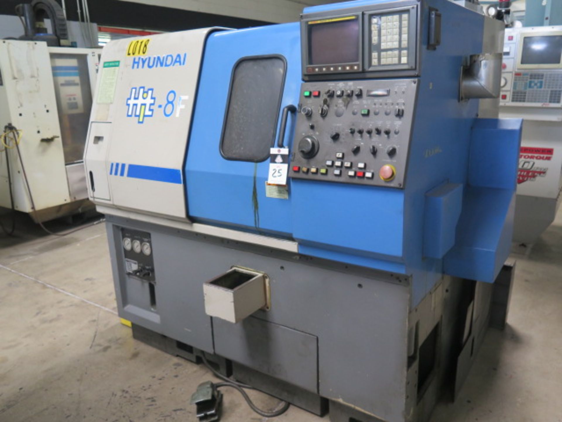 Hyundai Hit-8F CNC Turning Center s/n 14757011 w/ Fanuc 0-T Controls, 8-Station Turret, SOLD AS IS - Image 2 of 14