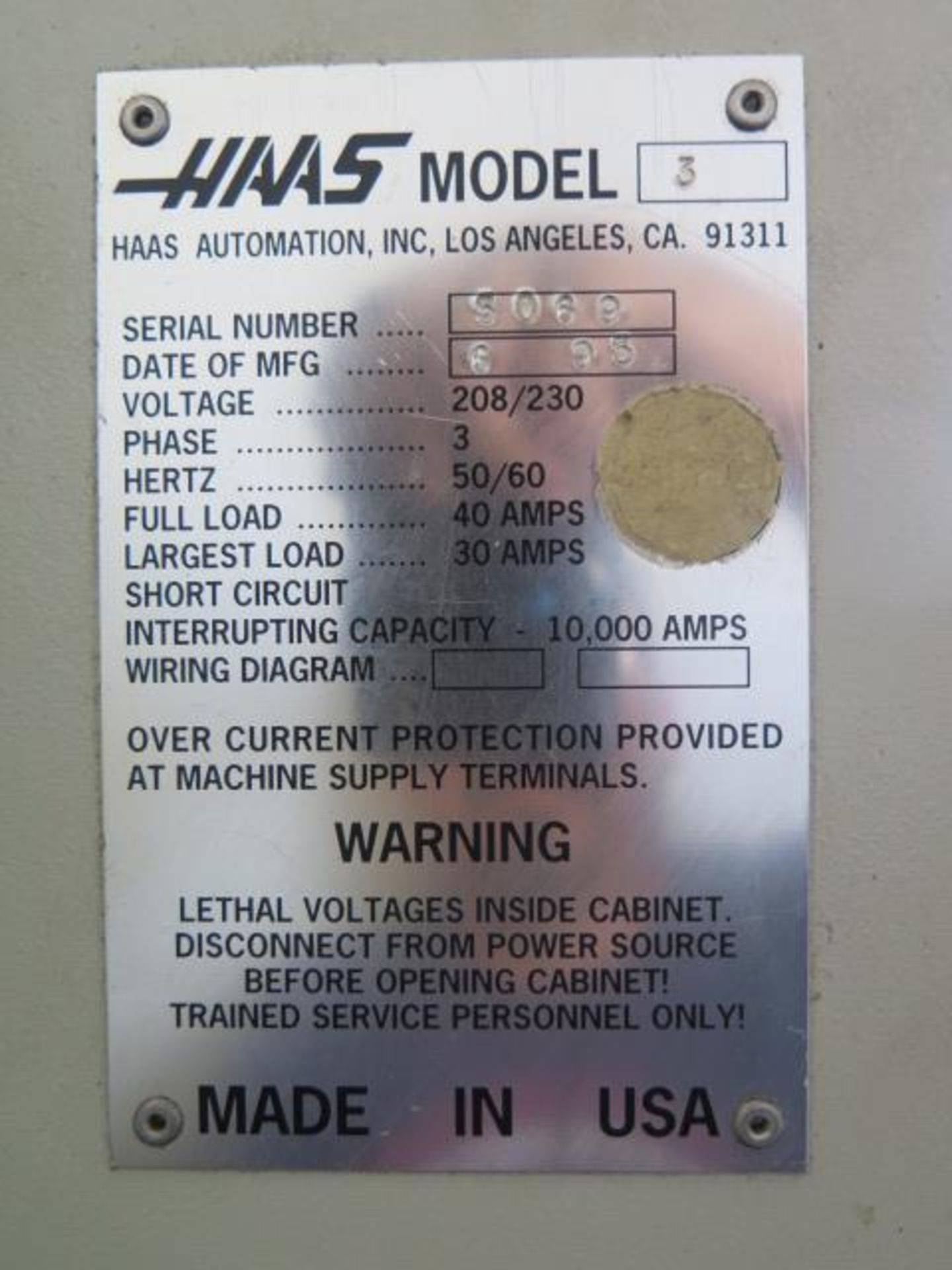 1995 Haas VF-3 4-Axid CNC VMC s/n 5039 w/ Haas Controls, 20-Station ATC, SOLD AS IS - Image 17 of 17