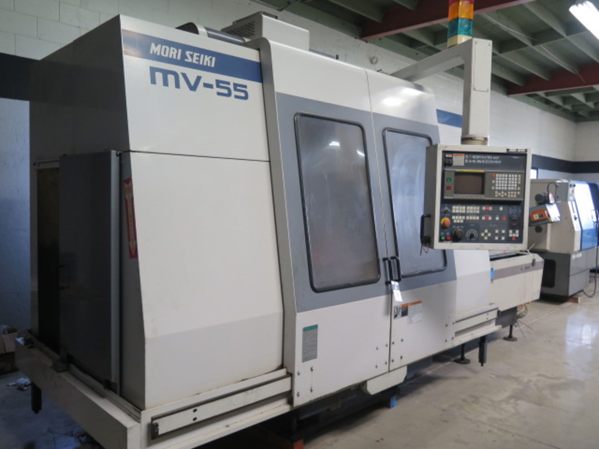 Mori Seiki MV-55/50 2-Shuttle Pallet CNC VMC s/n 2016 w/ Fanuc MF-M6 Controls, SOLD AS IS