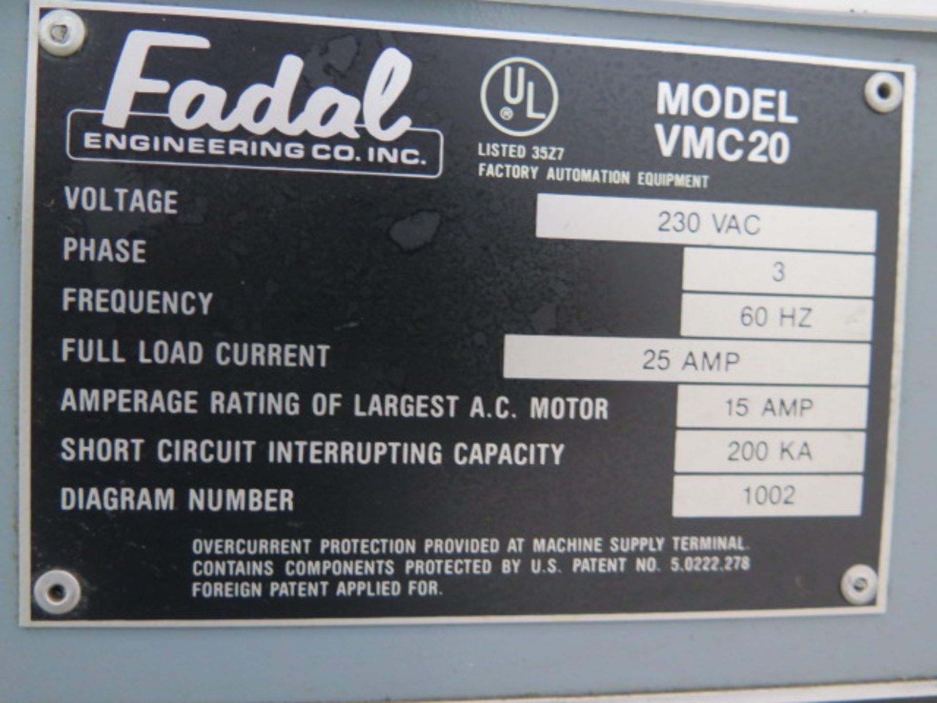 Fadal VMC20 4-Axis CNC Vertical Machining Center s/n 9204136 w/ Fadal CNC32MP Controls, SOLD AS IS - Image 14 of 15