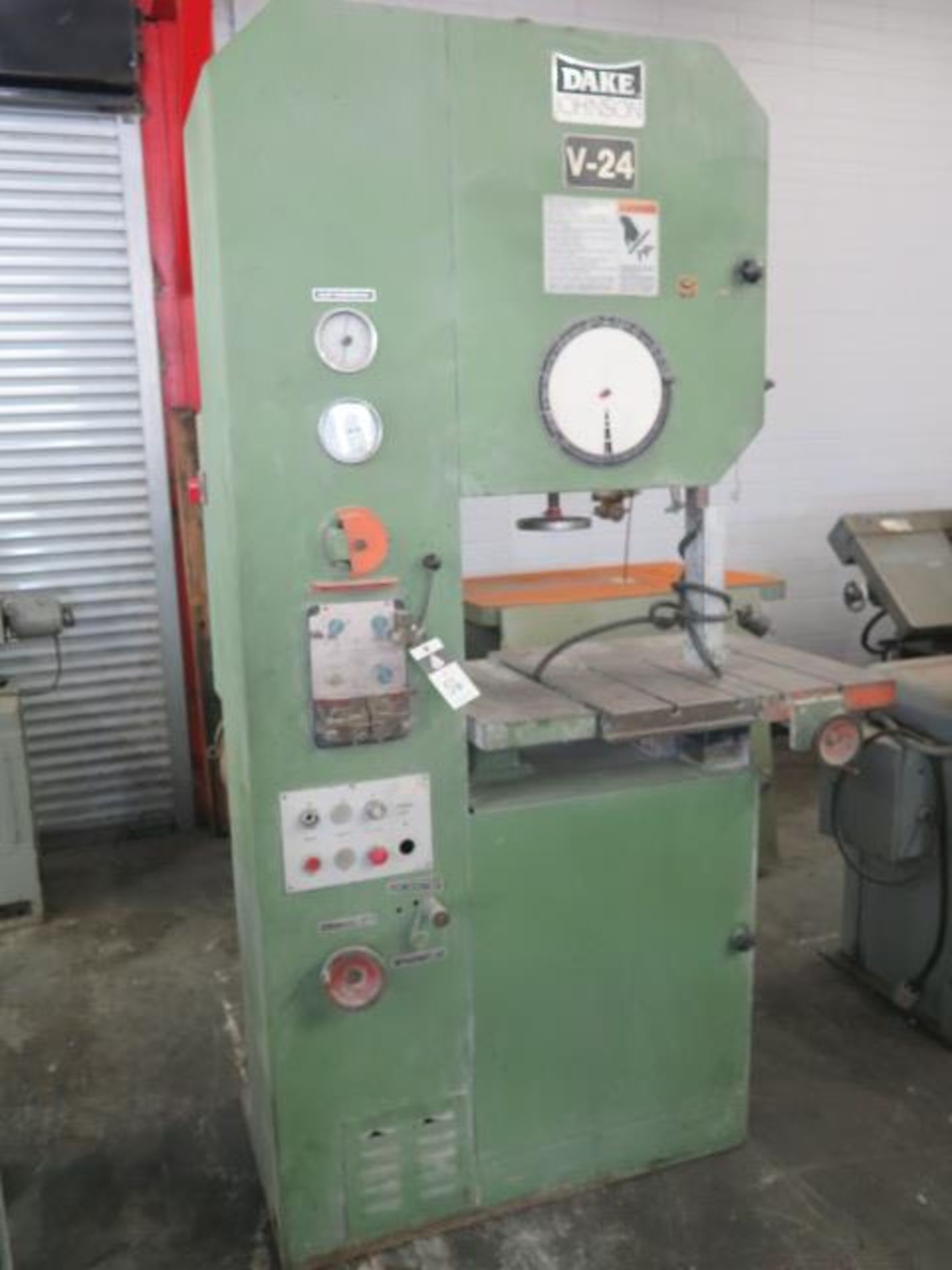 Dake-Johnson mdl. V-24 24” Vertical Band Saw w/ Blade Welder, 26” x 26” Table (SOLD AS-IS - NO