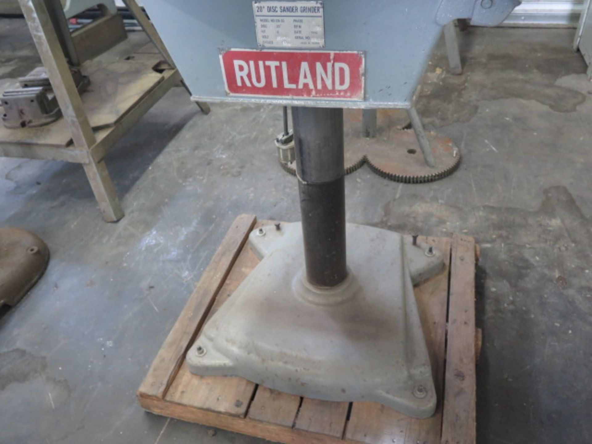 Rutland mdl. DS-20 20” Pedestal Disc Sander (SOLD AS-IS - NO WARRANTY) - Image 3 of 6