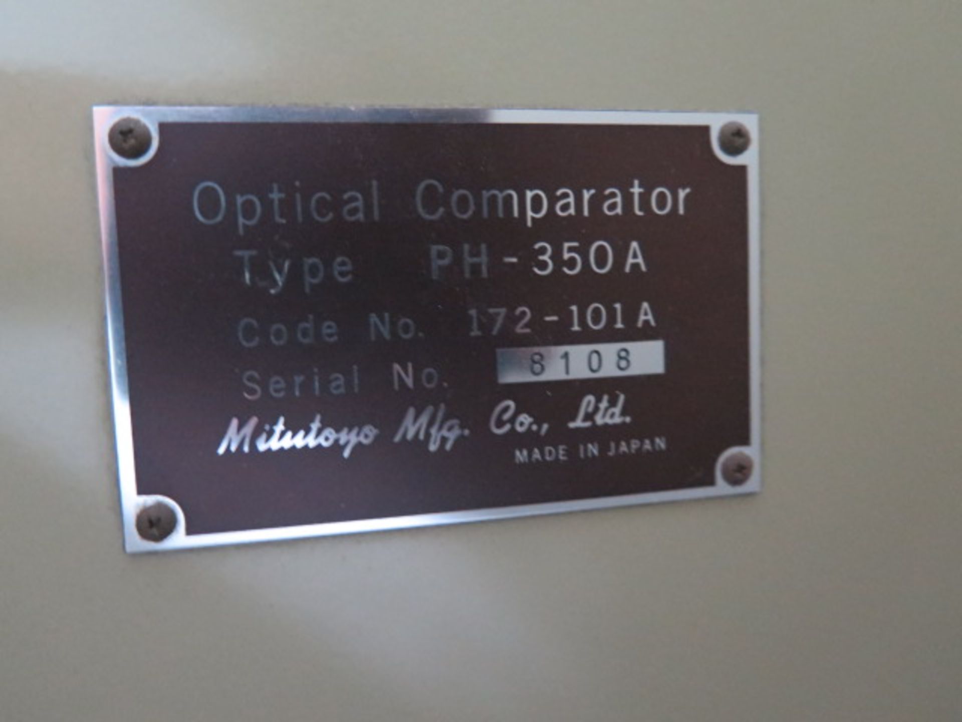 Mitutoyo PH-350A 13” Optical Comparator s/n 8108 w/ Micro, 10X, 20X and 50X Lenses, SOLD AS IS - Image 13 of 22