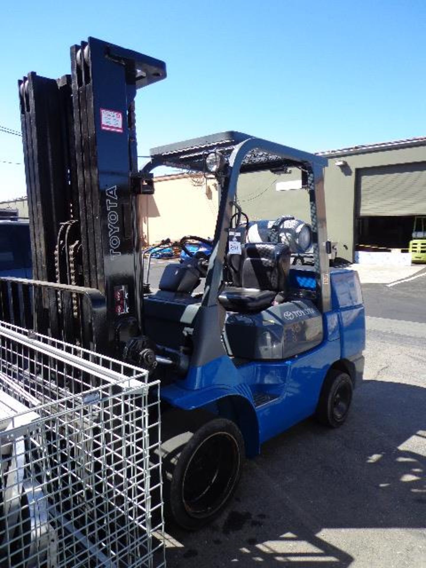 Toyota 7FGCU45 9000 Lb Cap LPG Forklift s/n 70247 w/ 3-Stage Mast, 187” Lift Height, SS, SOLD AS IS