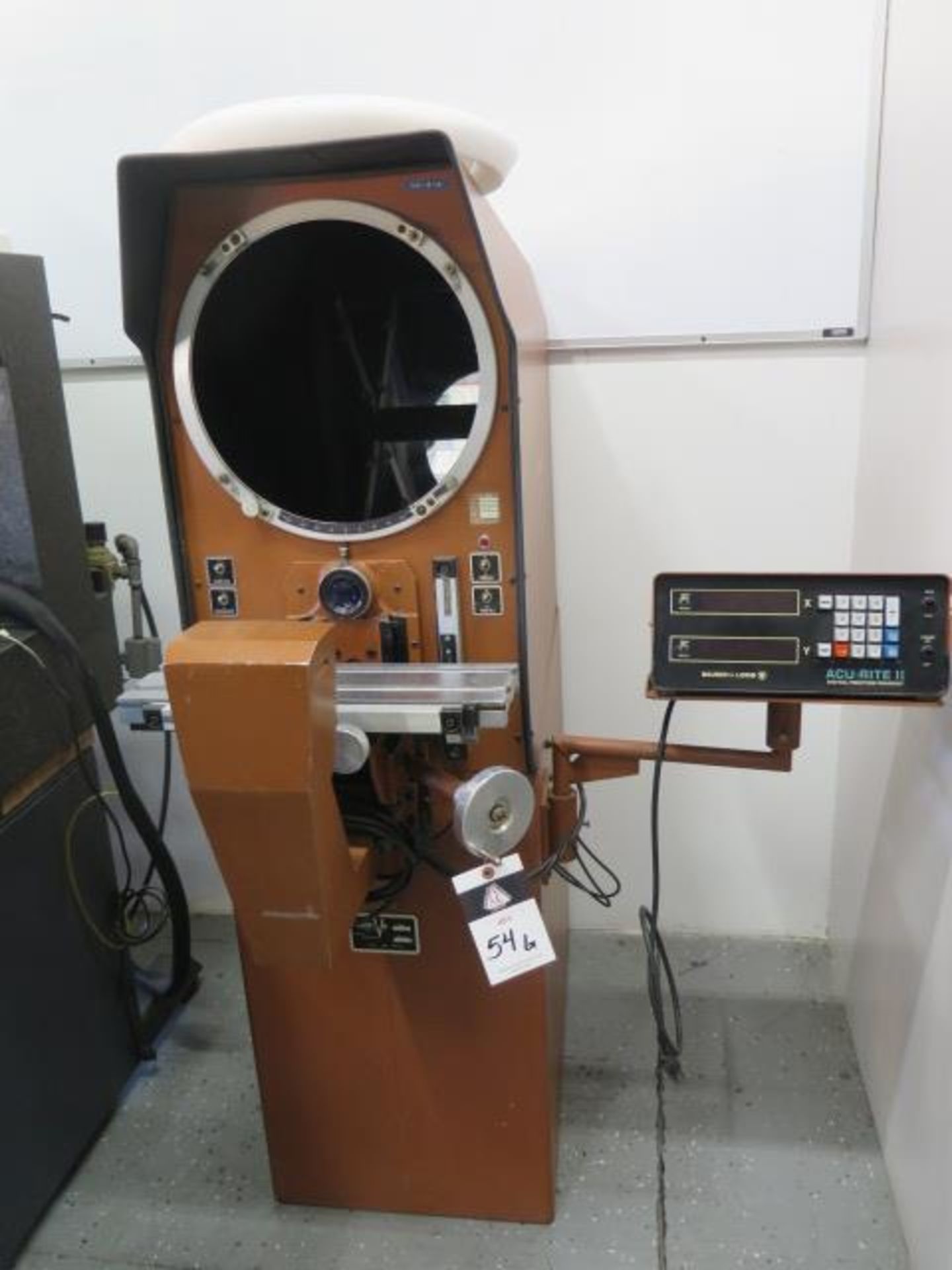 MicroVu mdl. M14 14" Optical Comparator s/n 3183 (NO SCREEN) w/ Acu-Rite II DRO, Surface and Profile