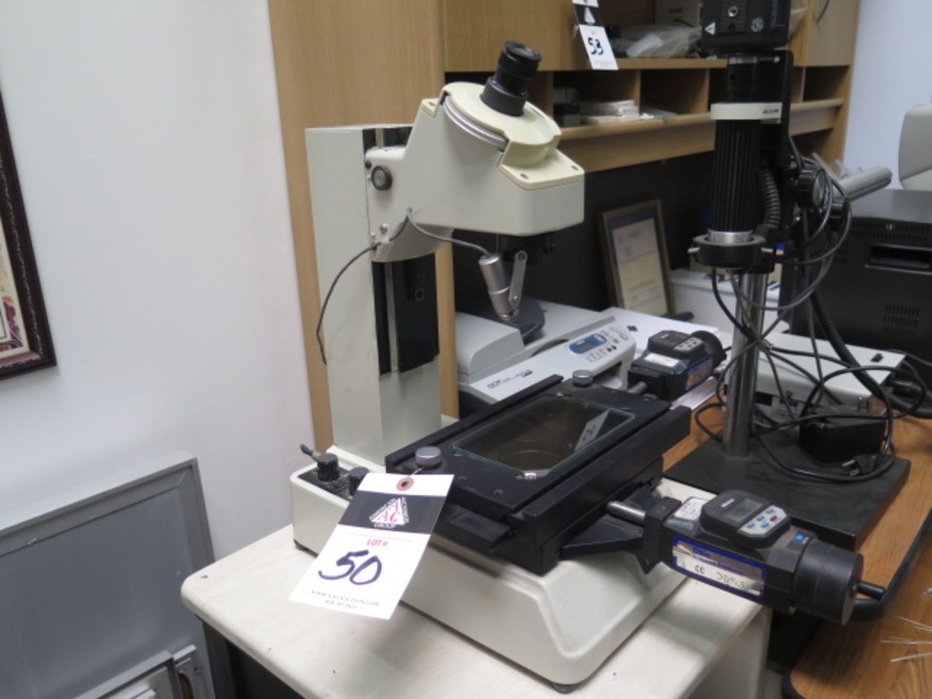 Mitutoyo mdl. TM Tool Makers Microscope w/ Digital Mic Heads, Light Source (SOLD AS-IS - NO - Image 2 of 8