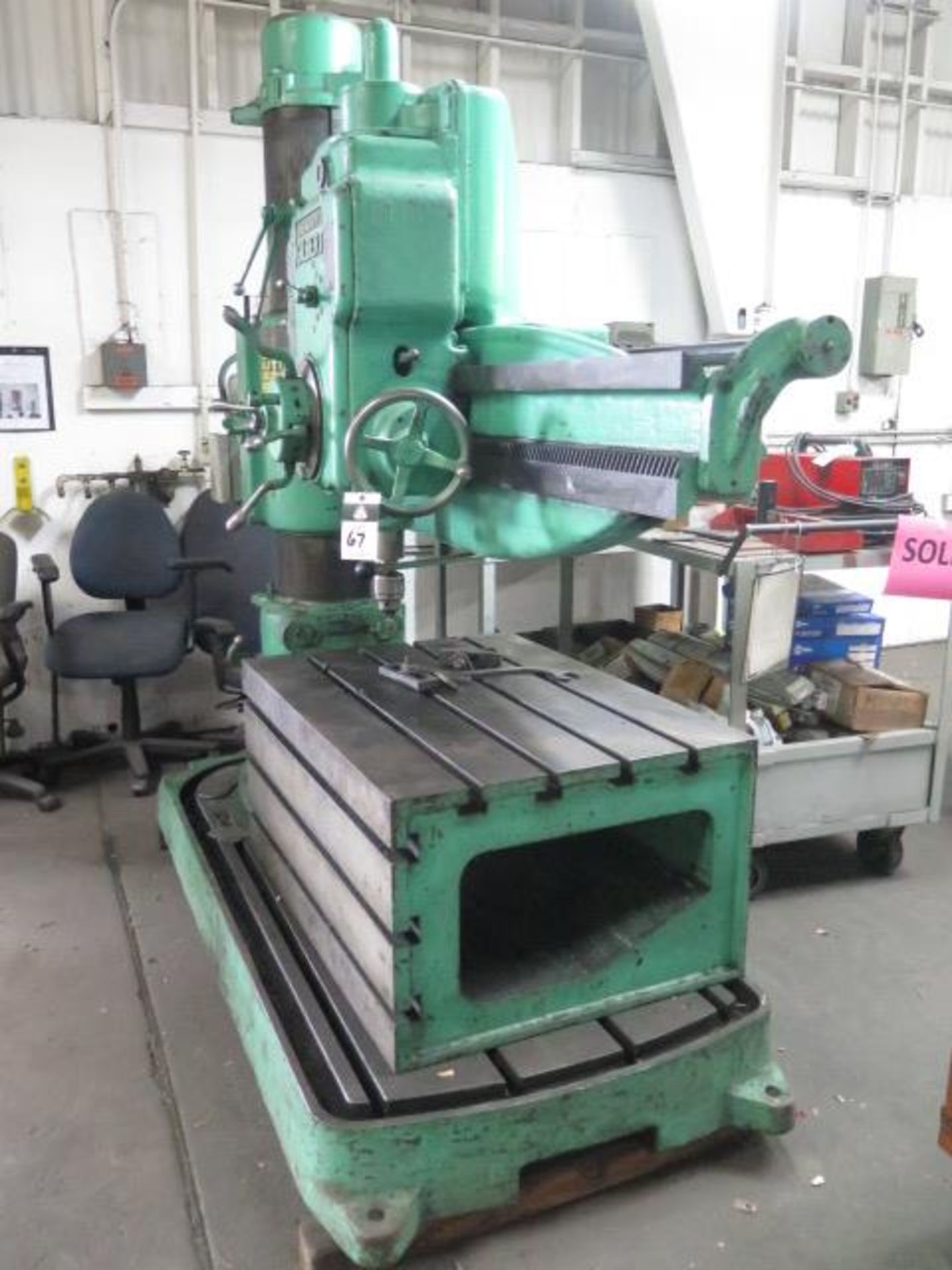 Cincinnati Gilbert 10” Column x 36” Radial Arm Drill s/n 5304 w/ 42-1500 RPM, 30” x 42” x 20” T-Slot - Image 2 of 9