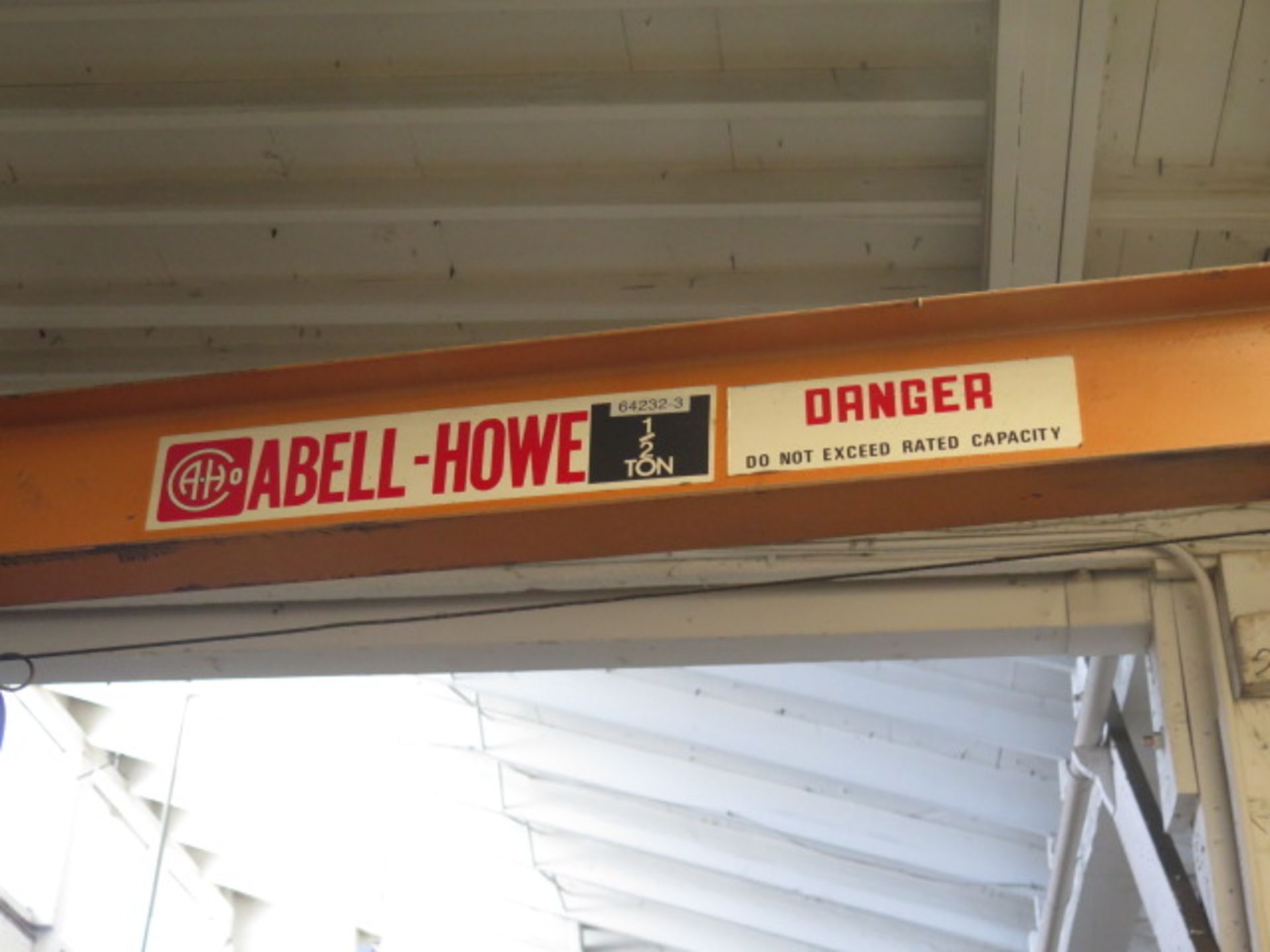 Abell-Howe 1/2 Ton Jib (NO UPRIGHT) w/ CM 1/2 Ton Electric Hoist (SOLD AS-IS - NO WARRANTY) - Image 2 of 5