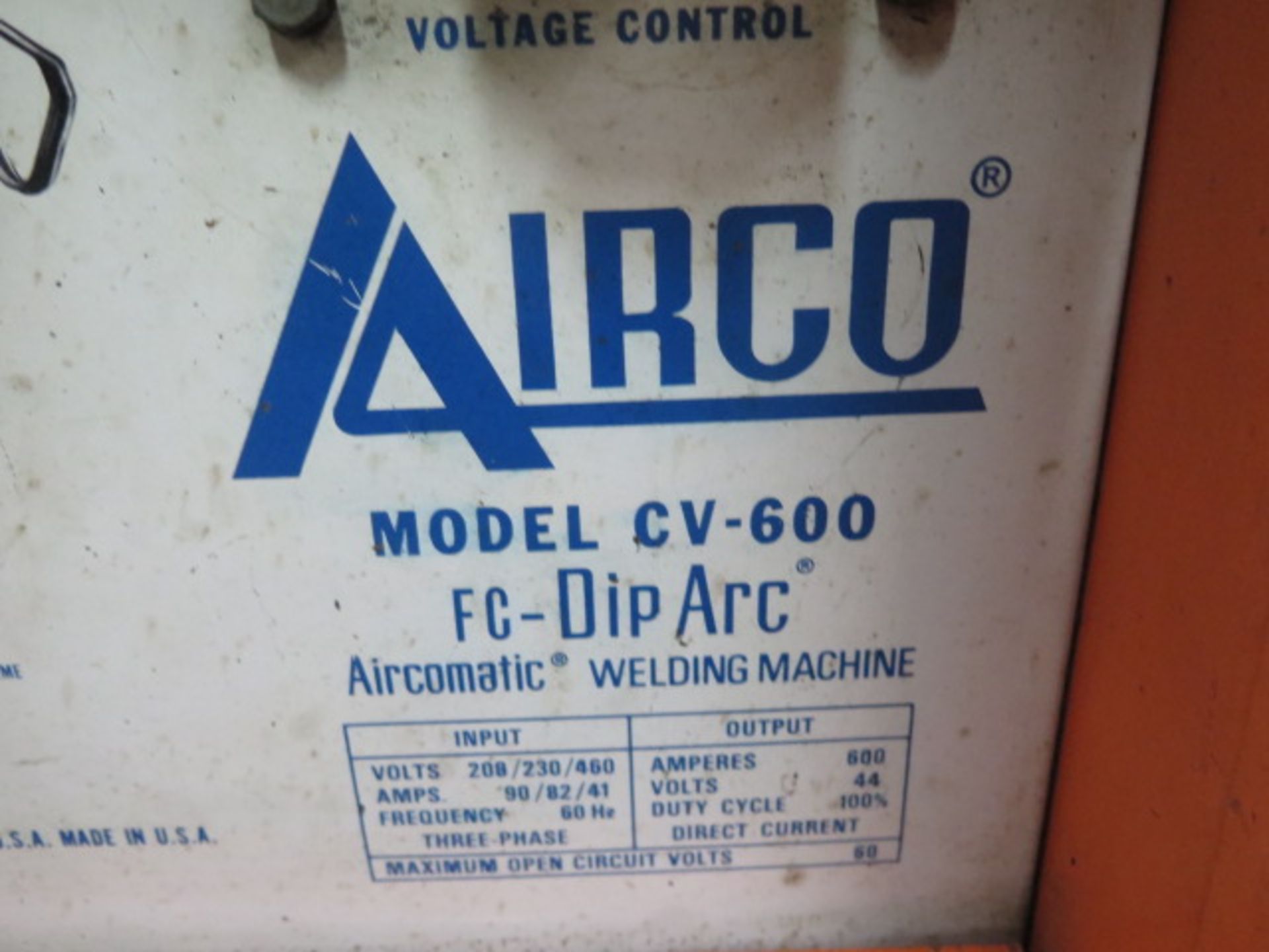 Airco CV-600 FC-Dip Arc Welding Power Source w/ Miller 60 Series Wire Feeder (SOLD AS-IS - NO - Image 5 of 10