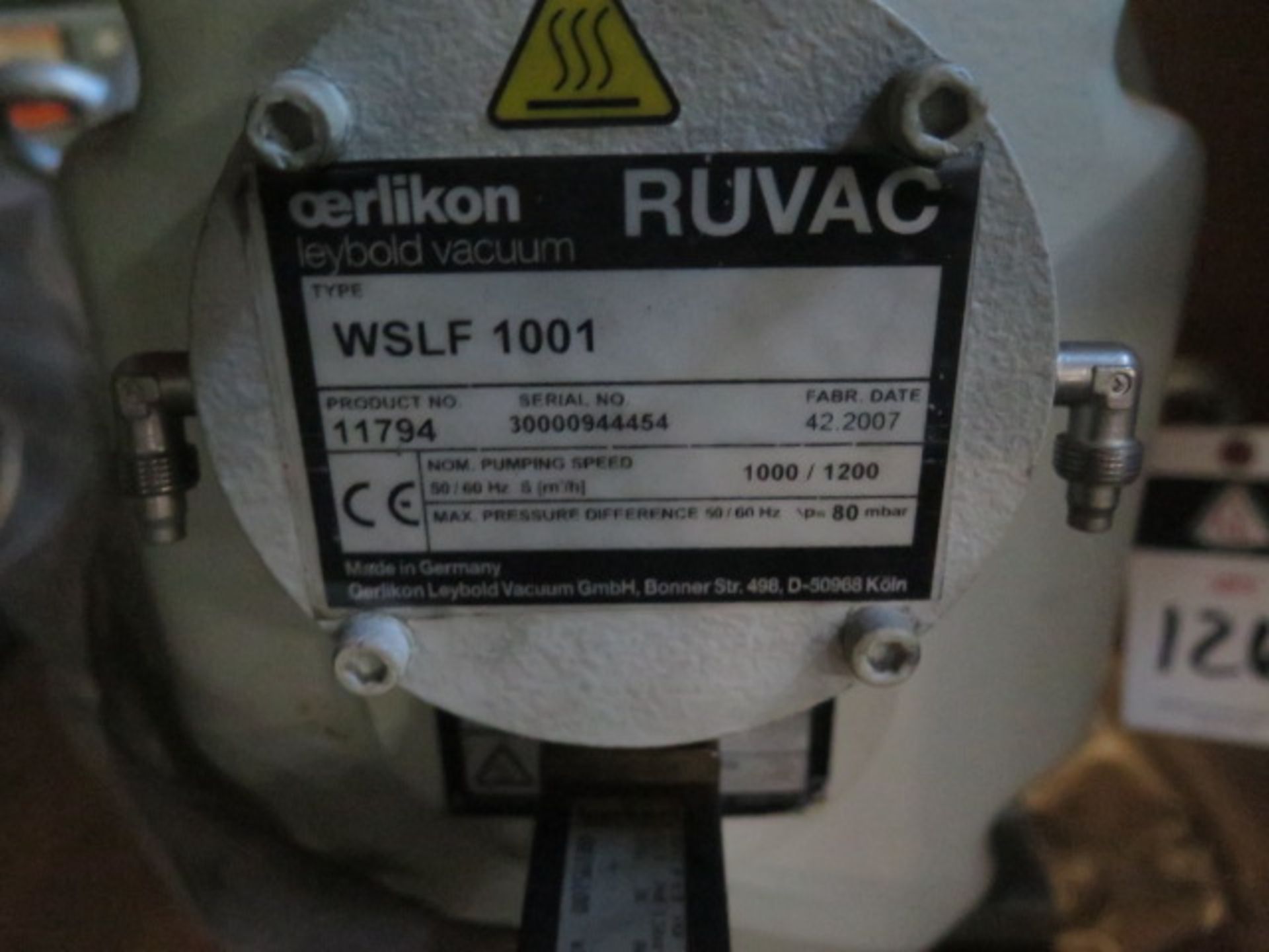 Ruvac WSLF 1001 Vacuum Compressors (2) (SOLD AS-IS - NO WARRANTY) - Image 3 of 5