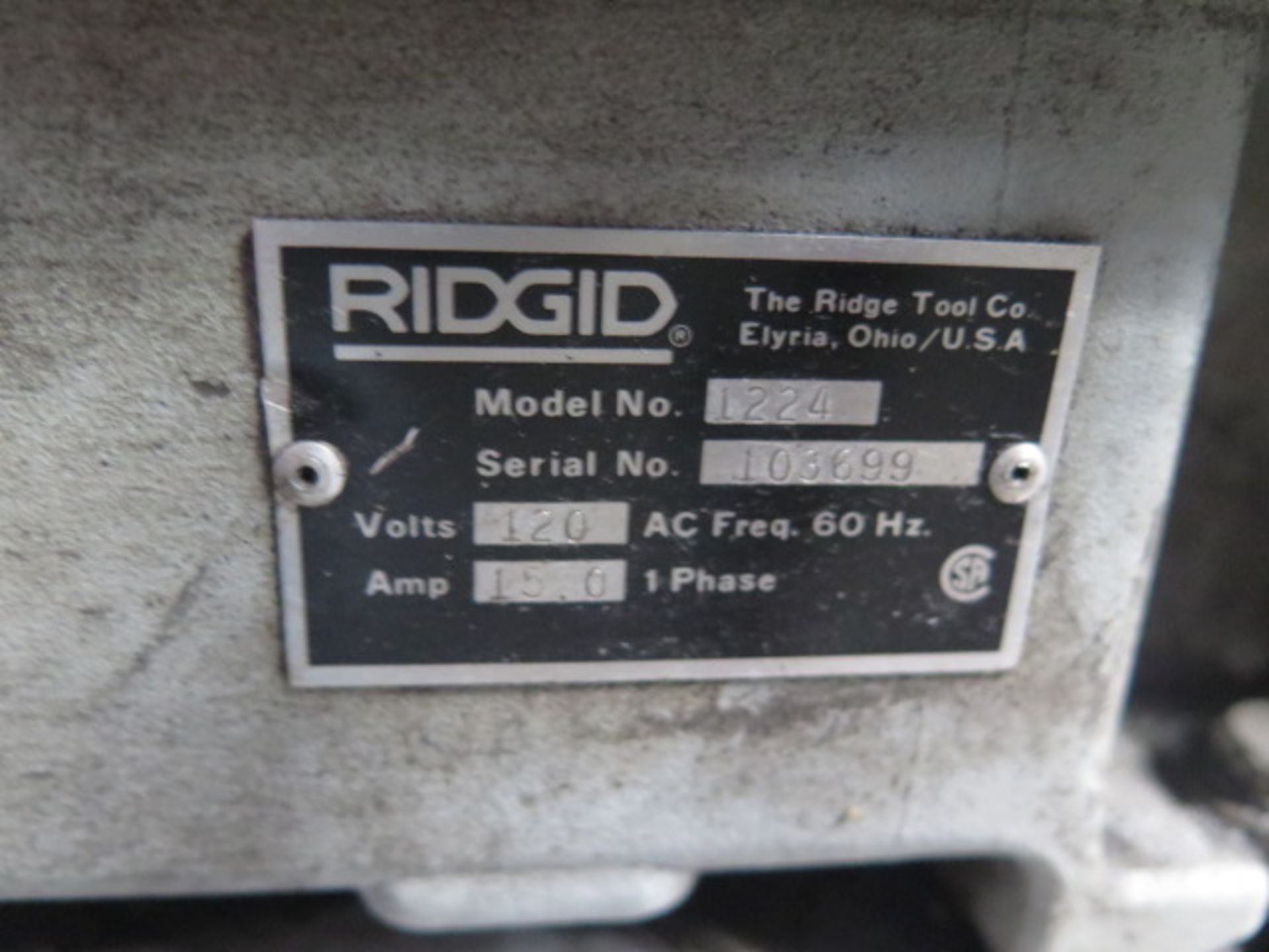 Ridgid 1224 Power Pipe Threader (SOLD AS-IS - NO WARRANTY) - Image 8 of 8