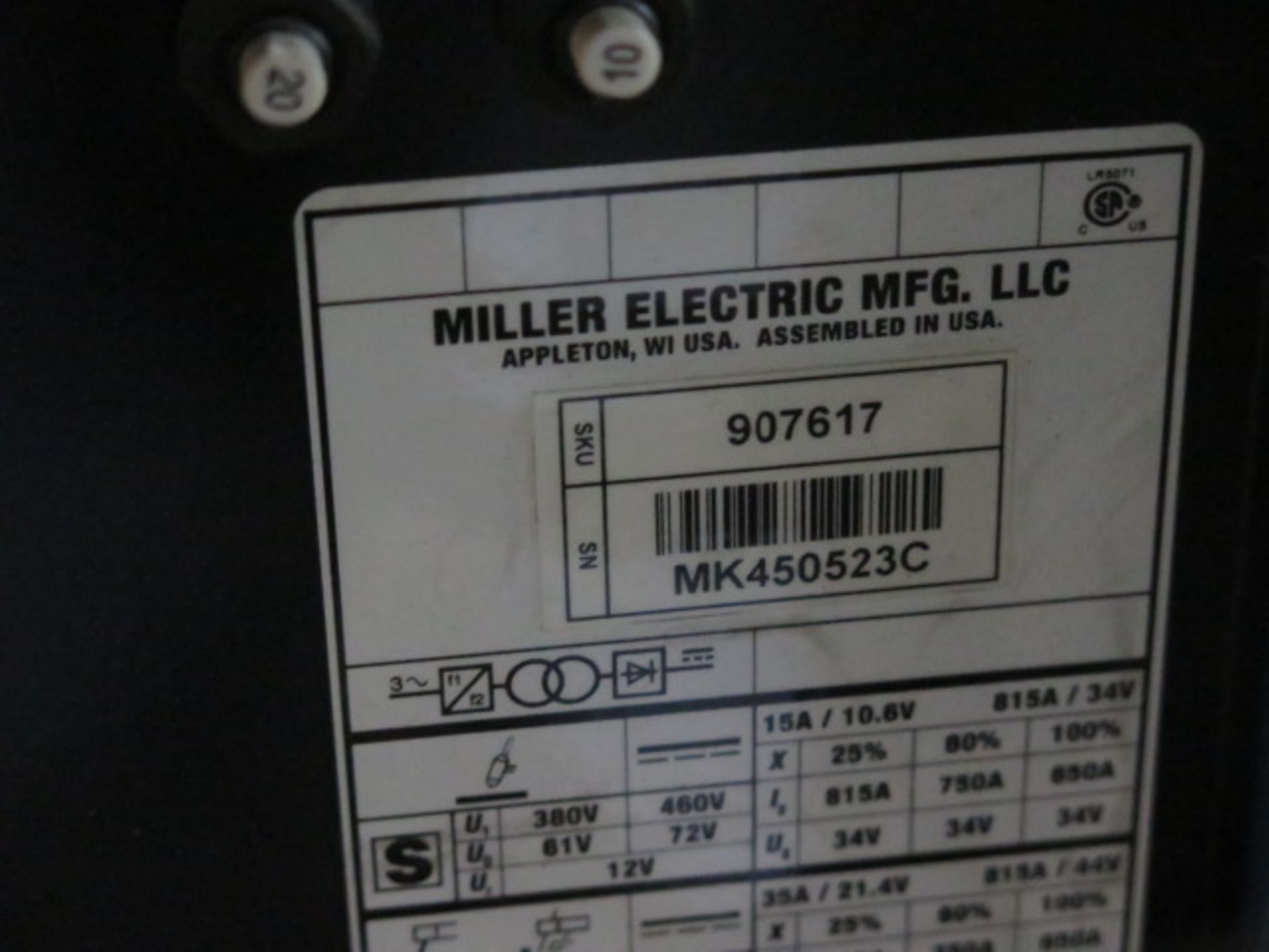Miller Dimension 650 Arc Welding Power Source s/n MK450523C w/ Miller XR-Alumina Feed, SOLD AS IS - Image 7 of 17