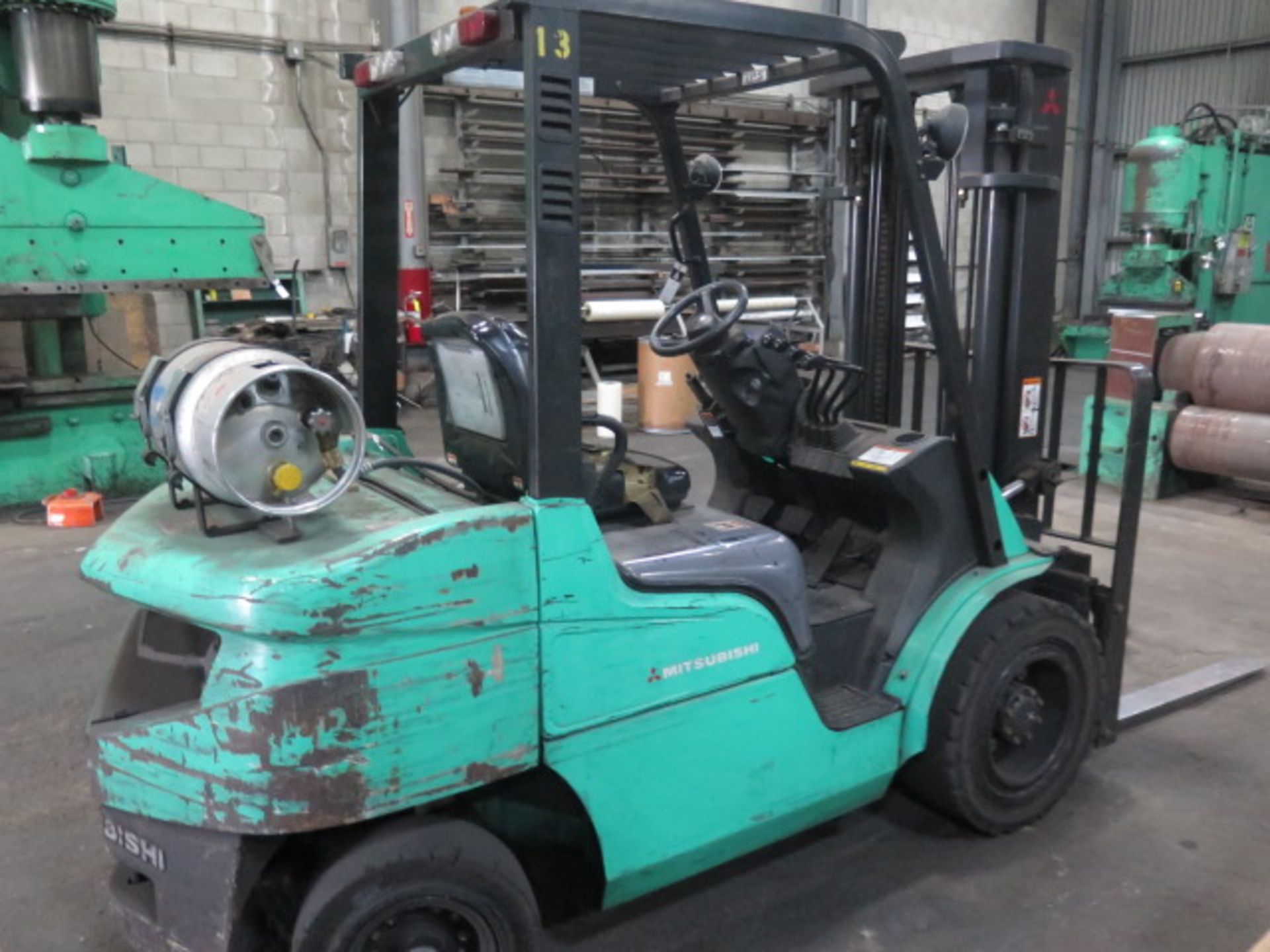 Mitsubishi FG30N 6000 Lb Cap LPG Forklift s/n AF13F10506 w/ 2-Stage Mast, 130” Lift SOLD AS IS - Image 3 of 15