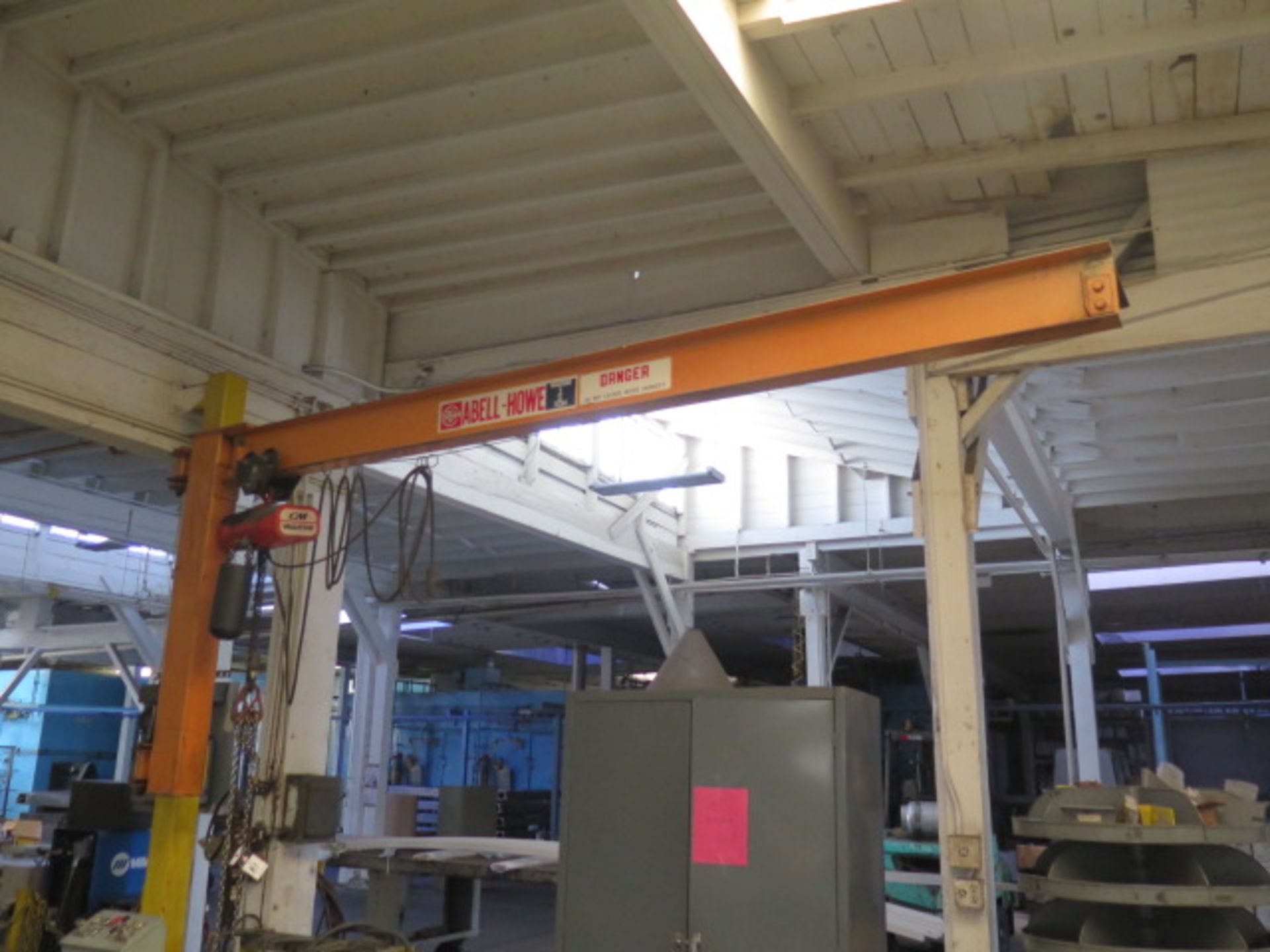 Abell-Howe 1/2 Ton Jib (NO UPRIGHT) w/ CM 1/2 Ton Electric Hoist (SOLD AS-IS - NO WARRANTY)