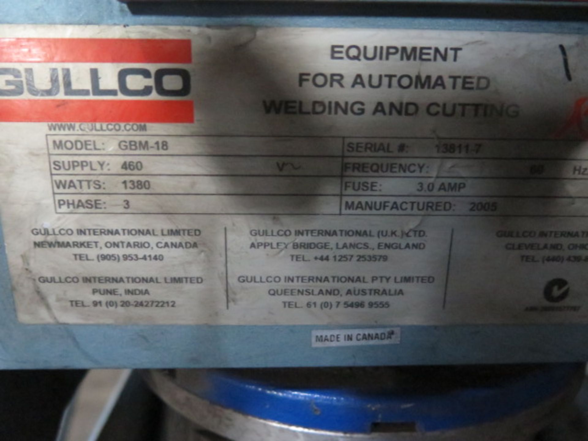 Gullco GBM-18 Power Beveler (SOLD AS-IS - NO WARRANTY) - Image 8 of 8