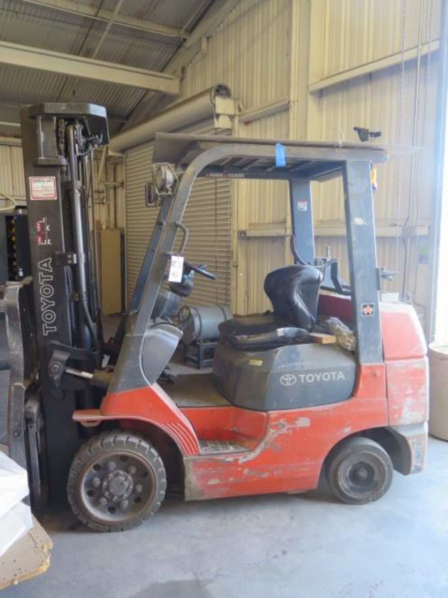 Toyota 7FGCU30 4750 Lb Cap LPG Forklift s/n 60080 w/ 3-Stage Mast, 188” Lift, Side Shift, SOLD AS IS