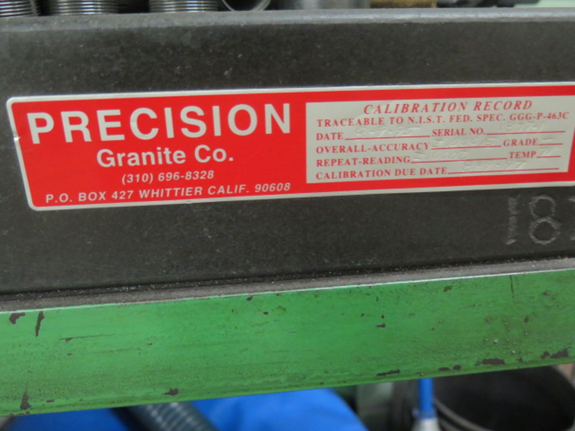 Precision Granite / DoAll 24" x 36" x 4" 2-Ledge Granite Surface Plate w/ Roll Stand SOLD AS-IS - Image 4 of 6