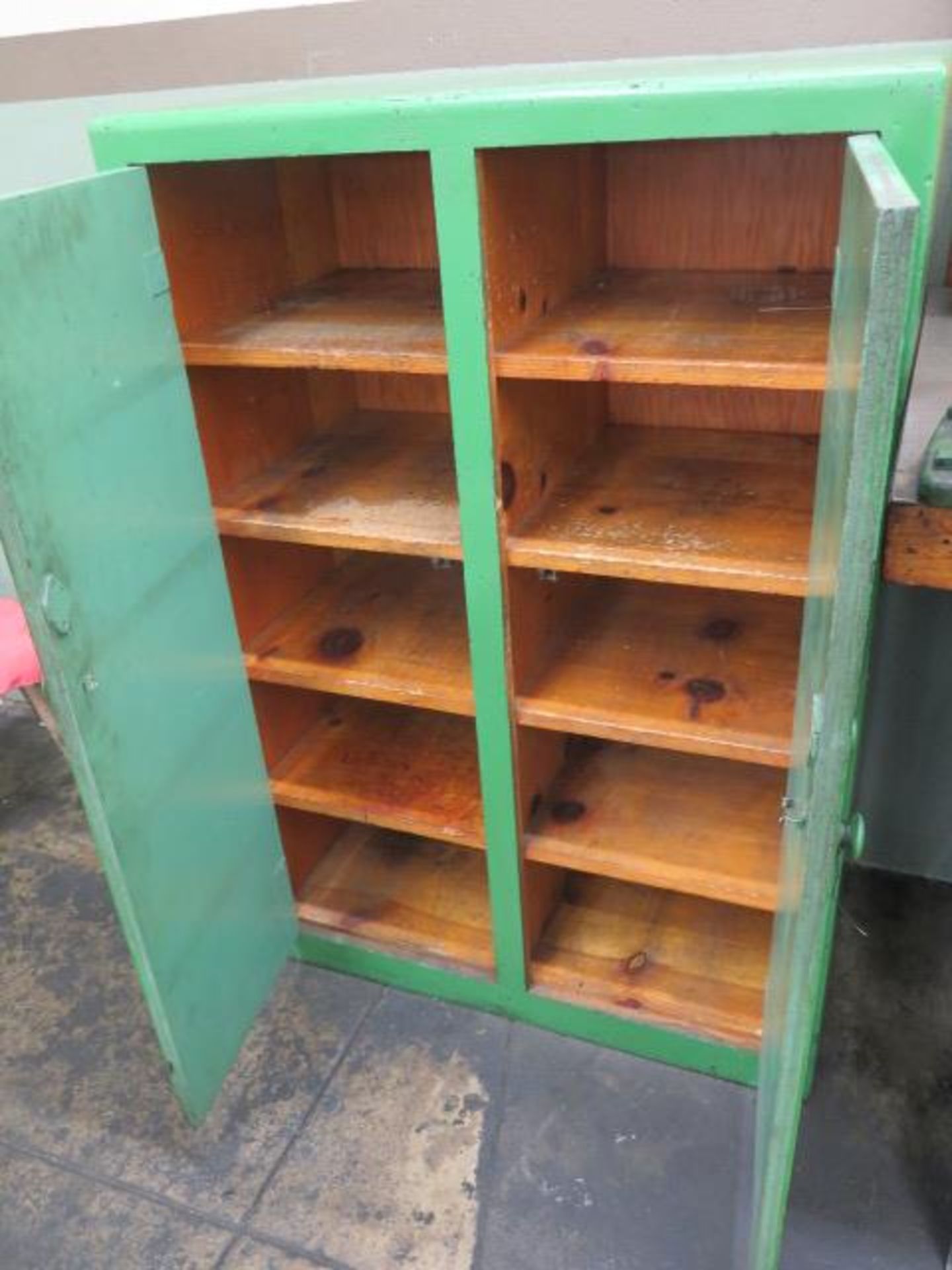 Work Bench w/ Craftsman 4" Bench Vise, Shelf w/ Drawered Cabinets and Storage Cabinet (SOLD AS-IS - Image 7 of 7