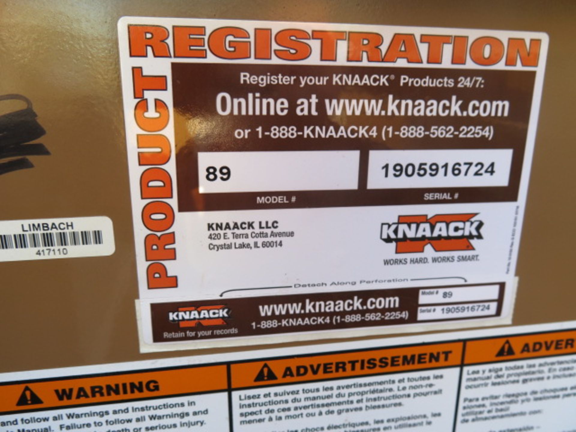 Knaack mdl. 89 Storagemaster Rolling Job Box (SOLD AS-IS - NO WARRANTY) - Image 10 of 10