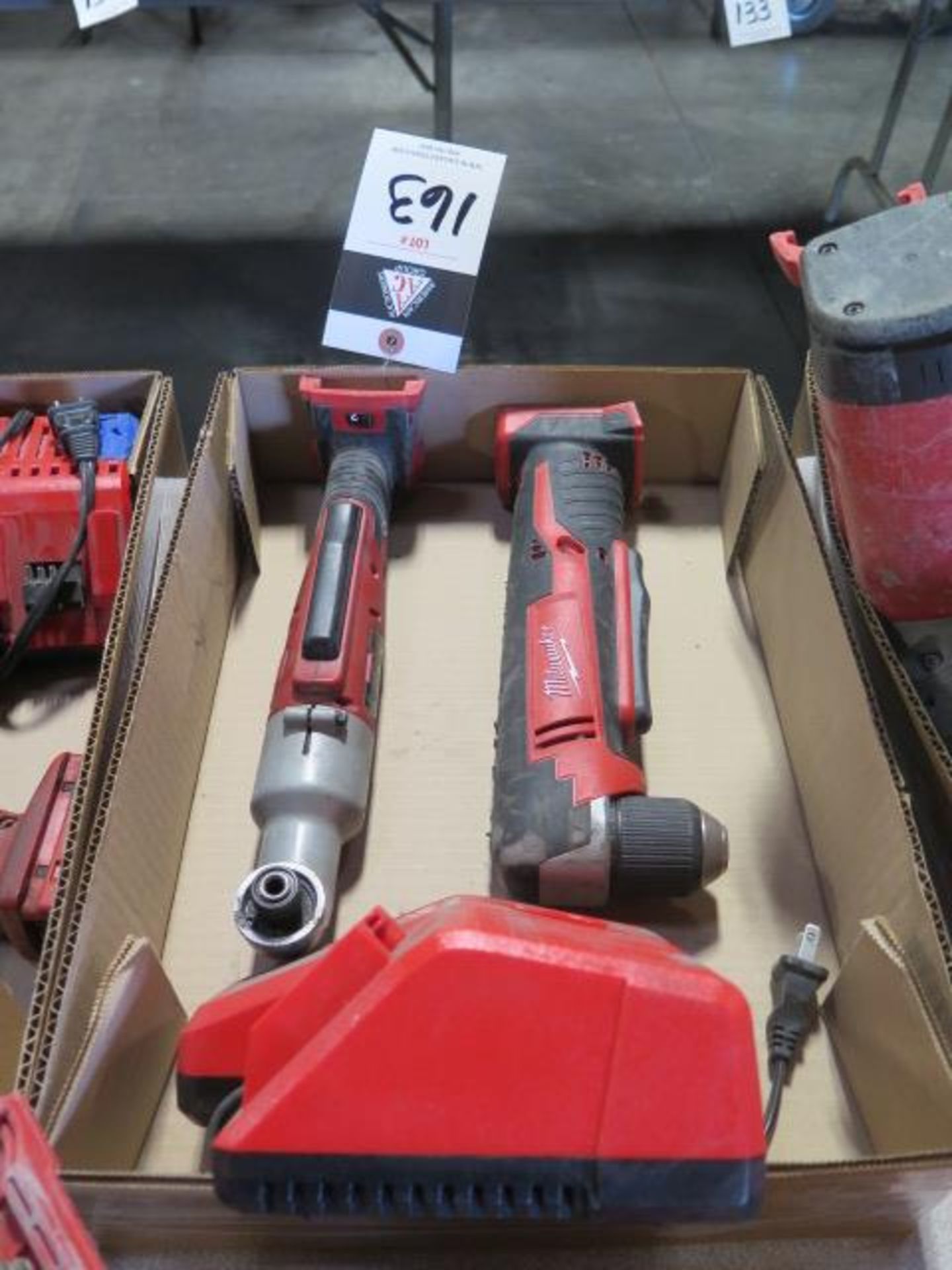 Milwaukee 18 Volt Right Angle Drill and Right Angle Nut Driver (2) (SOLD AS-IS - NO WARRANTY)