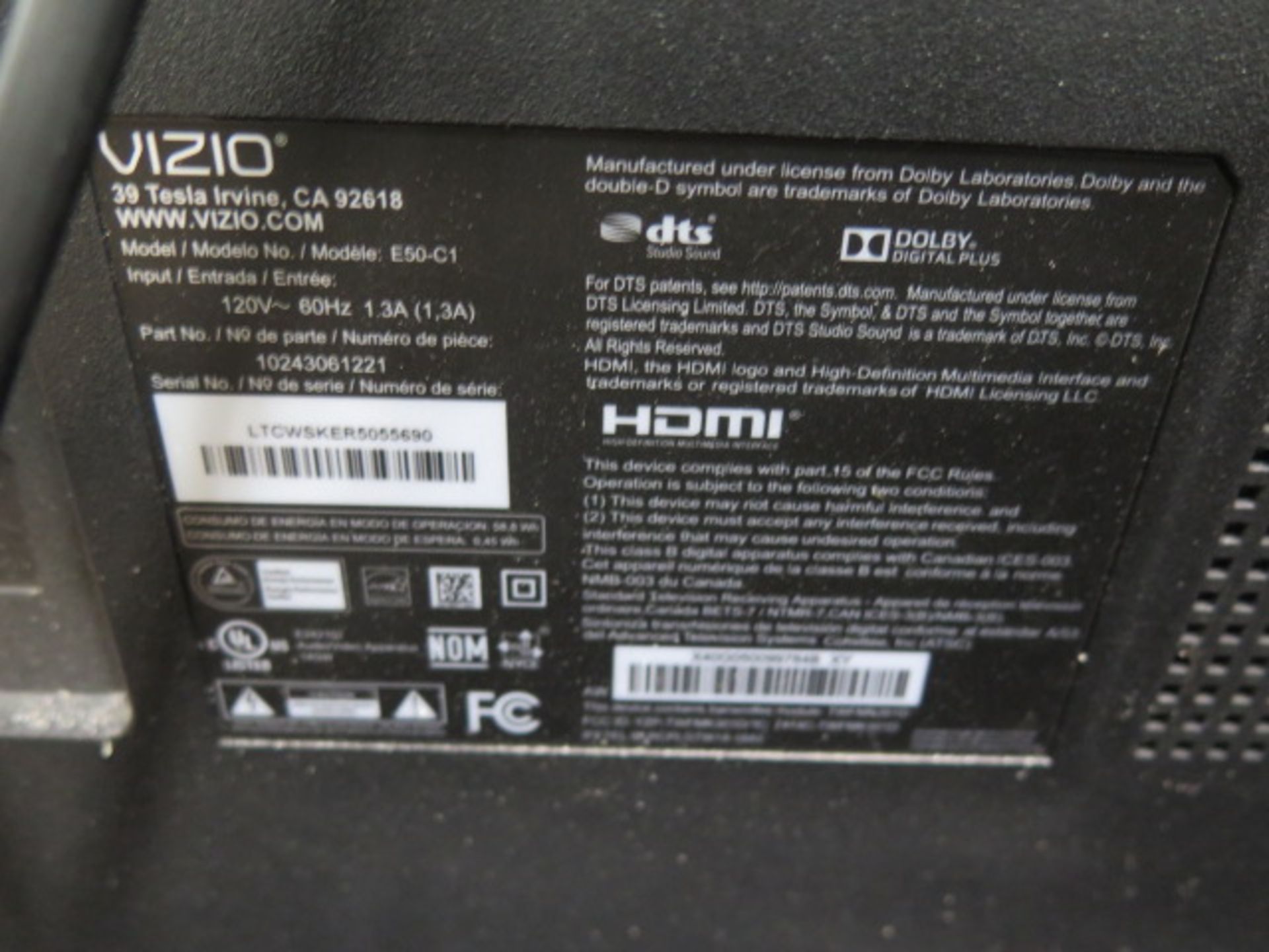 Vizio E50-C1 50" TV and Trash Cans (SOLD AS-IS - NO WARRANTY) - Image 3 of 3