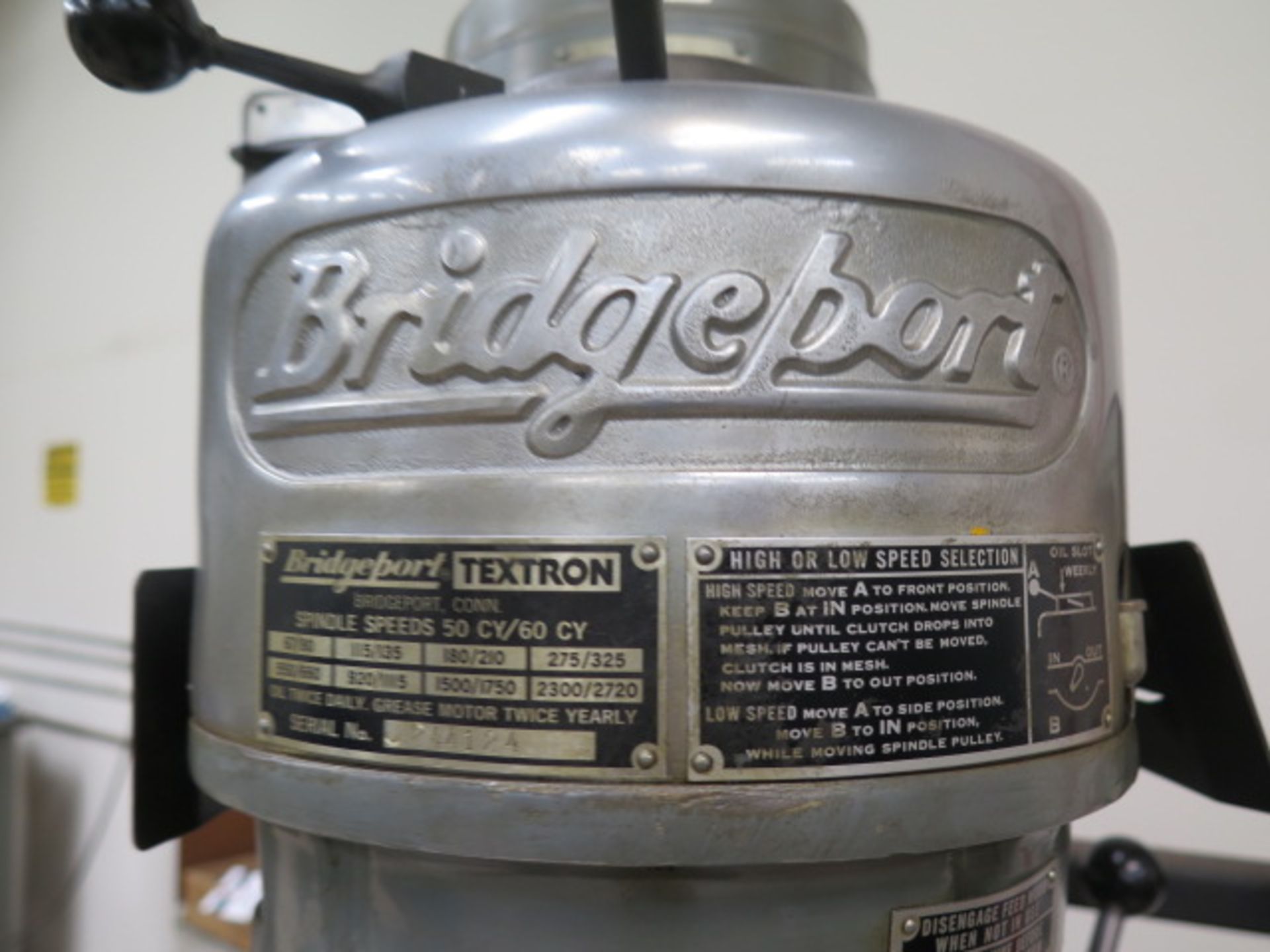 Bridgeport Vertical Mill s/n 226280 w/ Sargon DRO, 1 Hp Motor, 80-2720 RPM, 8-Speeds, SOLD AS IS - Image 11 of 11