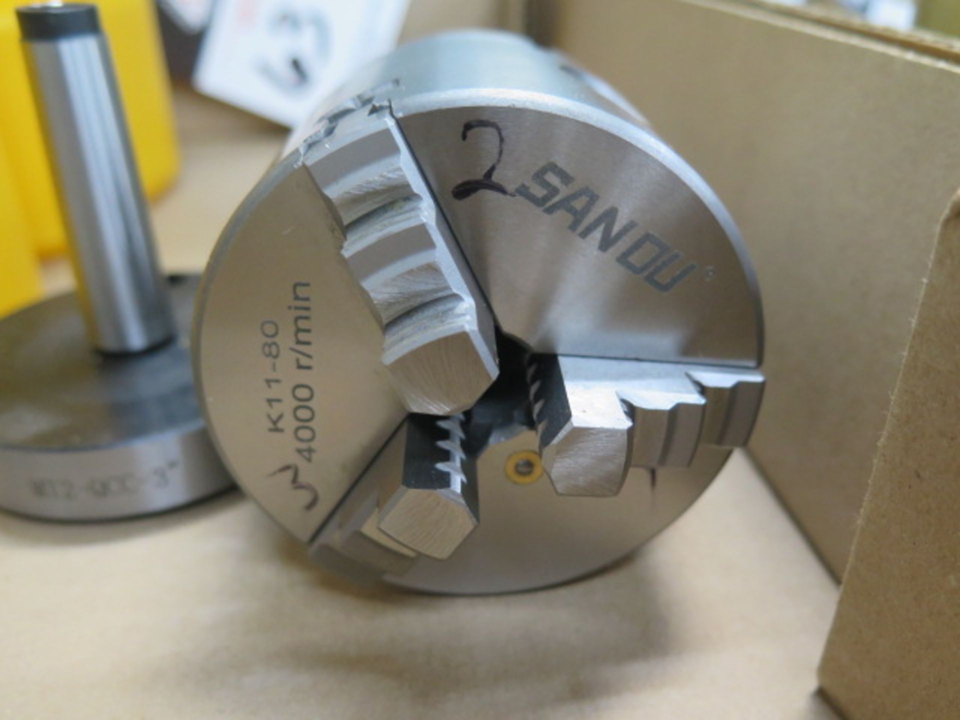 Sanou 3" 3-Jaw Chuck w/ 5C Adaptor (SOLD AS-IS - NO WARRANTY) - Image 4 of 6