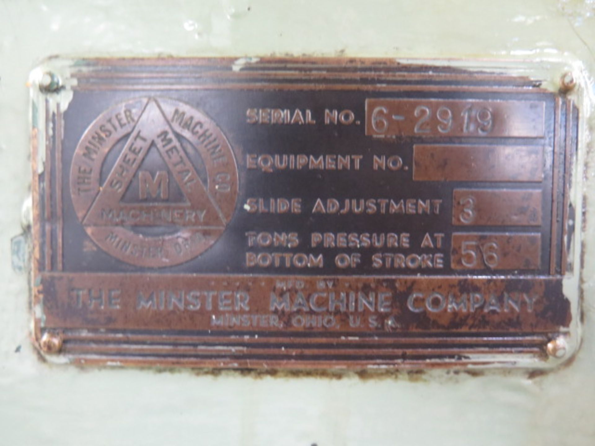 Minster No. 6 56 Ton OBI Stamping Press, SOLD AS IS - PARTS ONLY, SOLD AS SCRAP. - Image 11 of 11