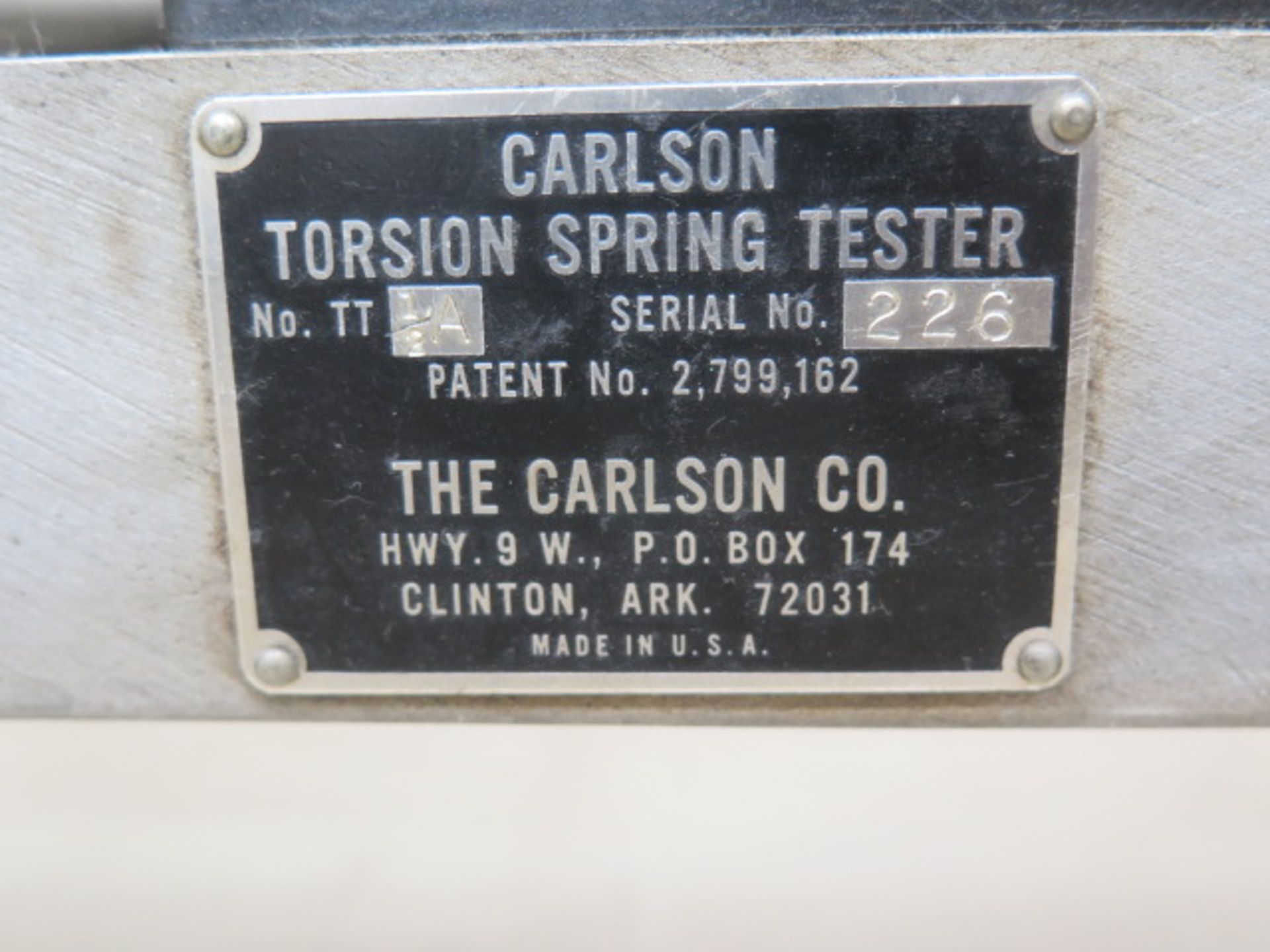 Carlson mdl. TT 1/2ATorsion Spring Tester s/n 226 (SOLD AS-IS - NO WARRANTY) - Image 6 of 6