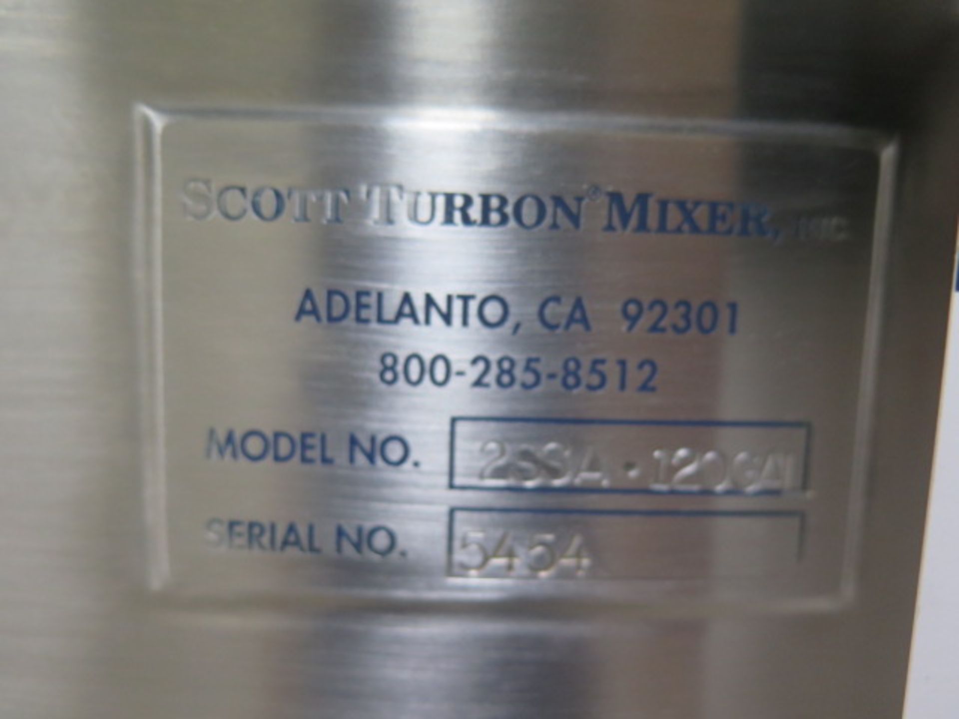 Scott Turbon Mixer Co. mdl. 2SSA-120GA Stainless Steel Mixer s/n 5454 w/ Allen Bradley SOLD AS IS - Image 12 of 12